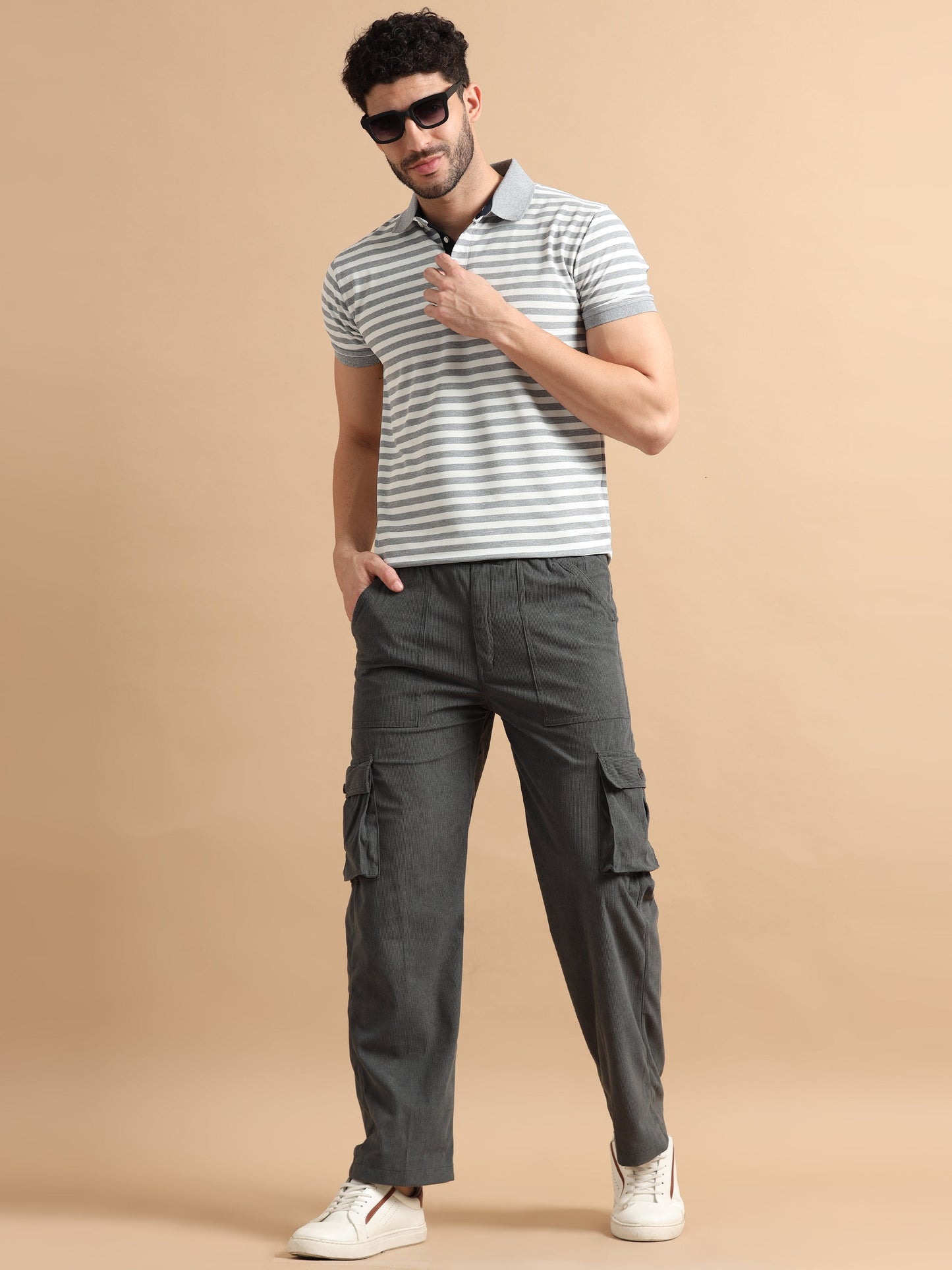 Utility Relaxed Fit Cargo Pant - Slate Grey