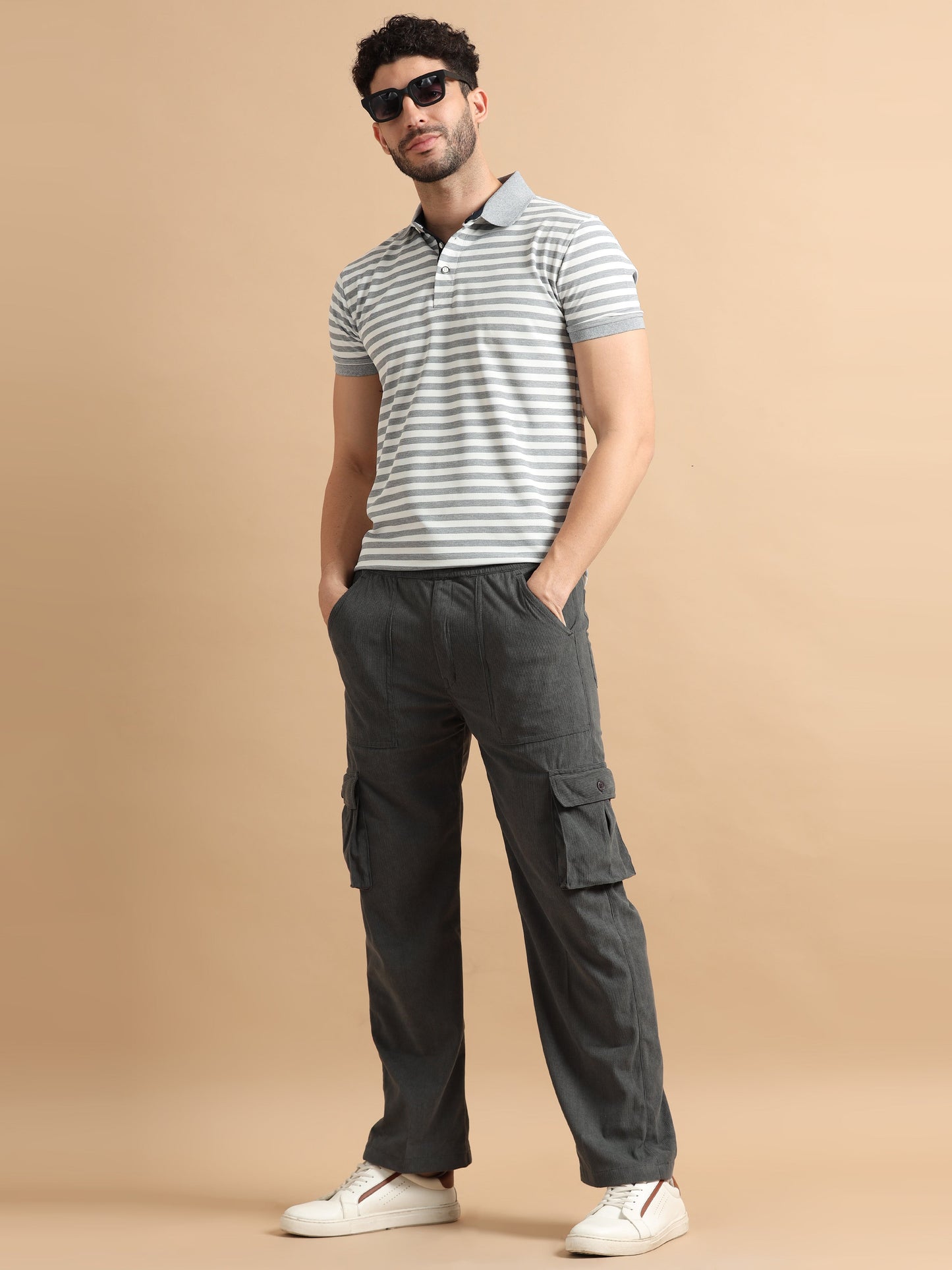 Utility Relaxed Fit Cargo Pant - Slate Grey