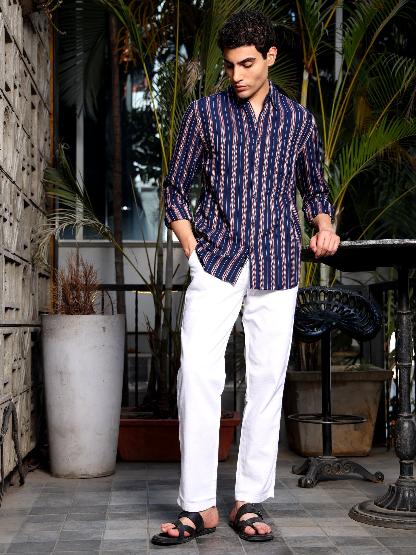 White BreezeCotton Linen Trousers