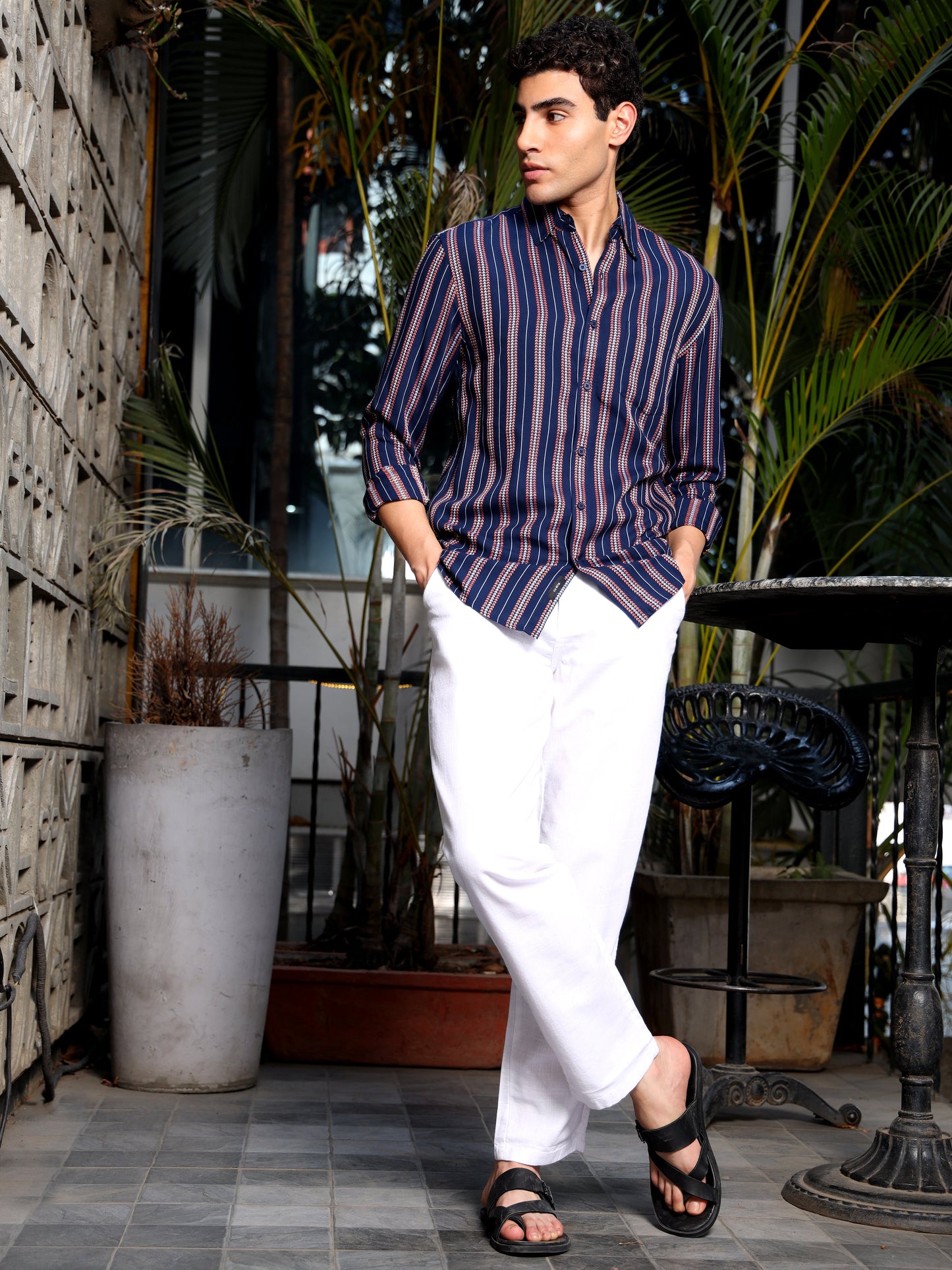 White BreezeCotton Linen Trousers