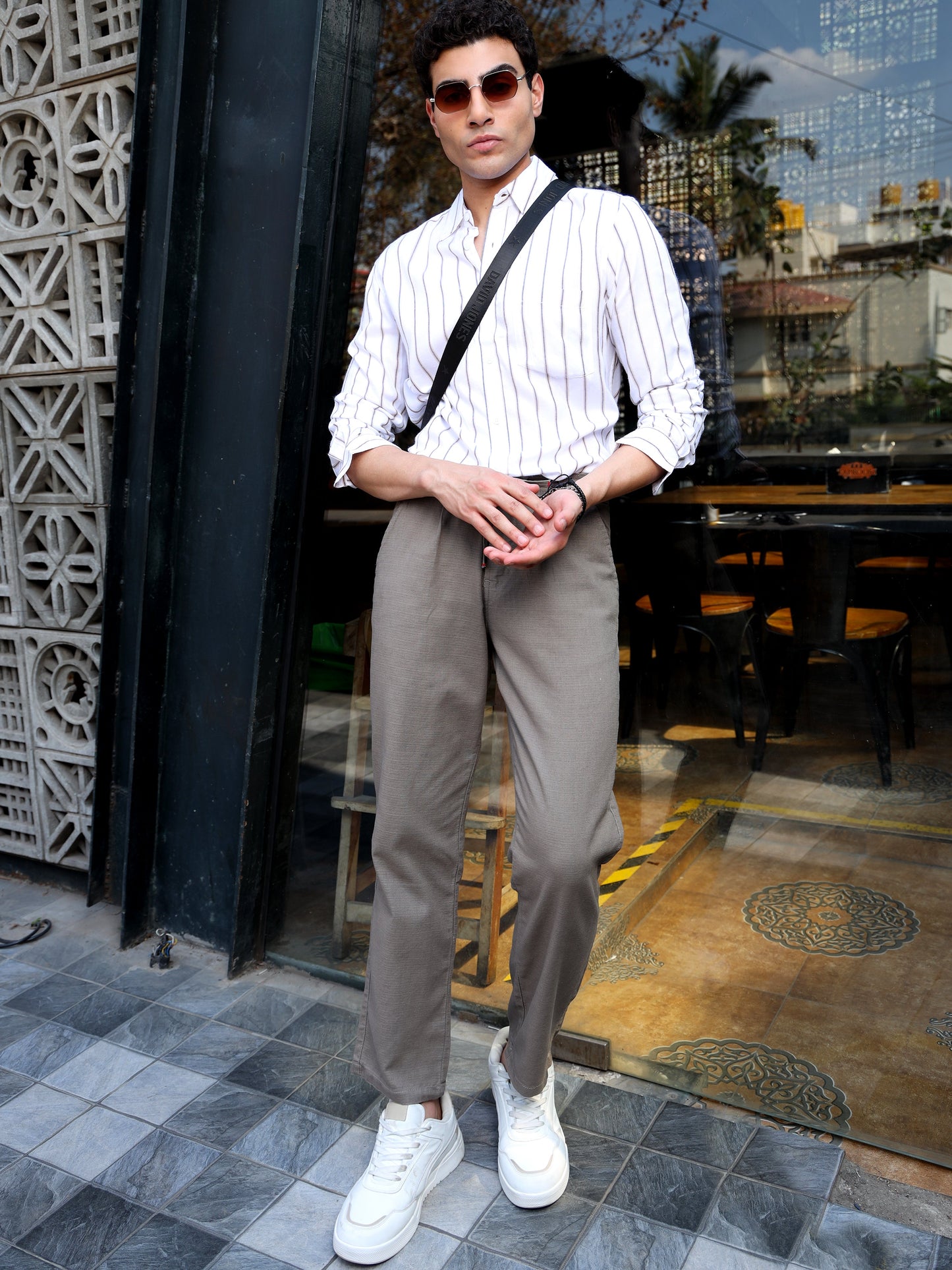 D.Grey Elite Pleat Trousers