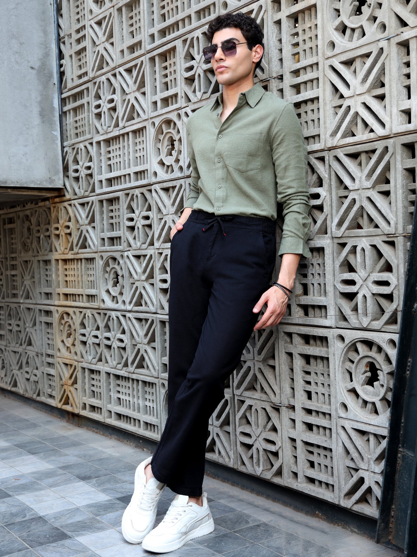Navy blue BreezeCotton Linen Trousers