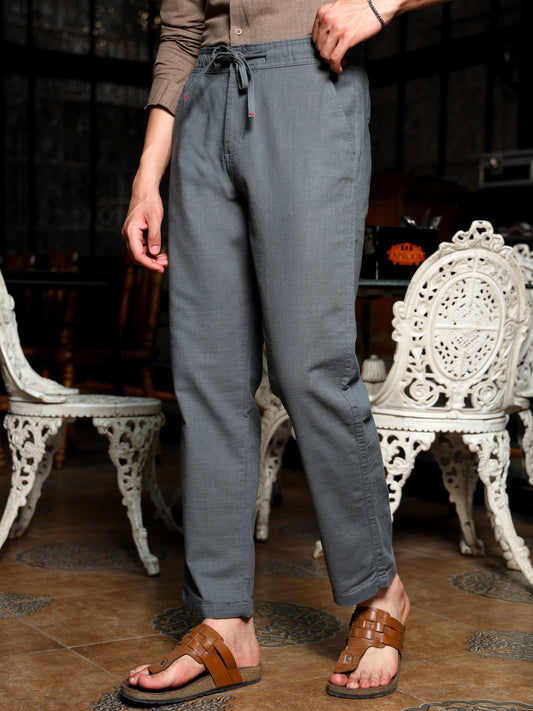 D grey BreezeCotton Linen Trousers