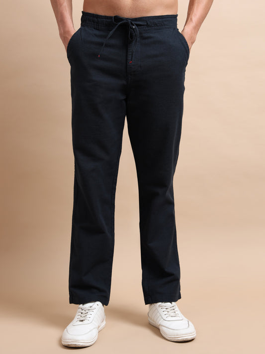 Black BreezeCotton Linen Trousers