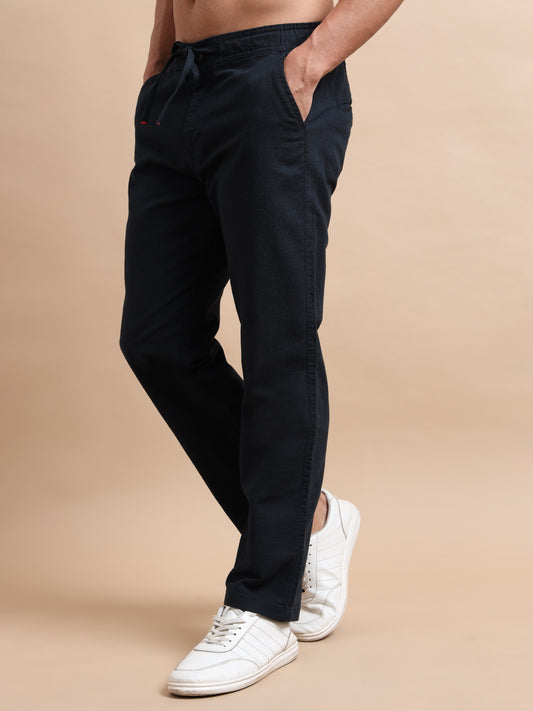 Black BreezeCotton Linen Trousers