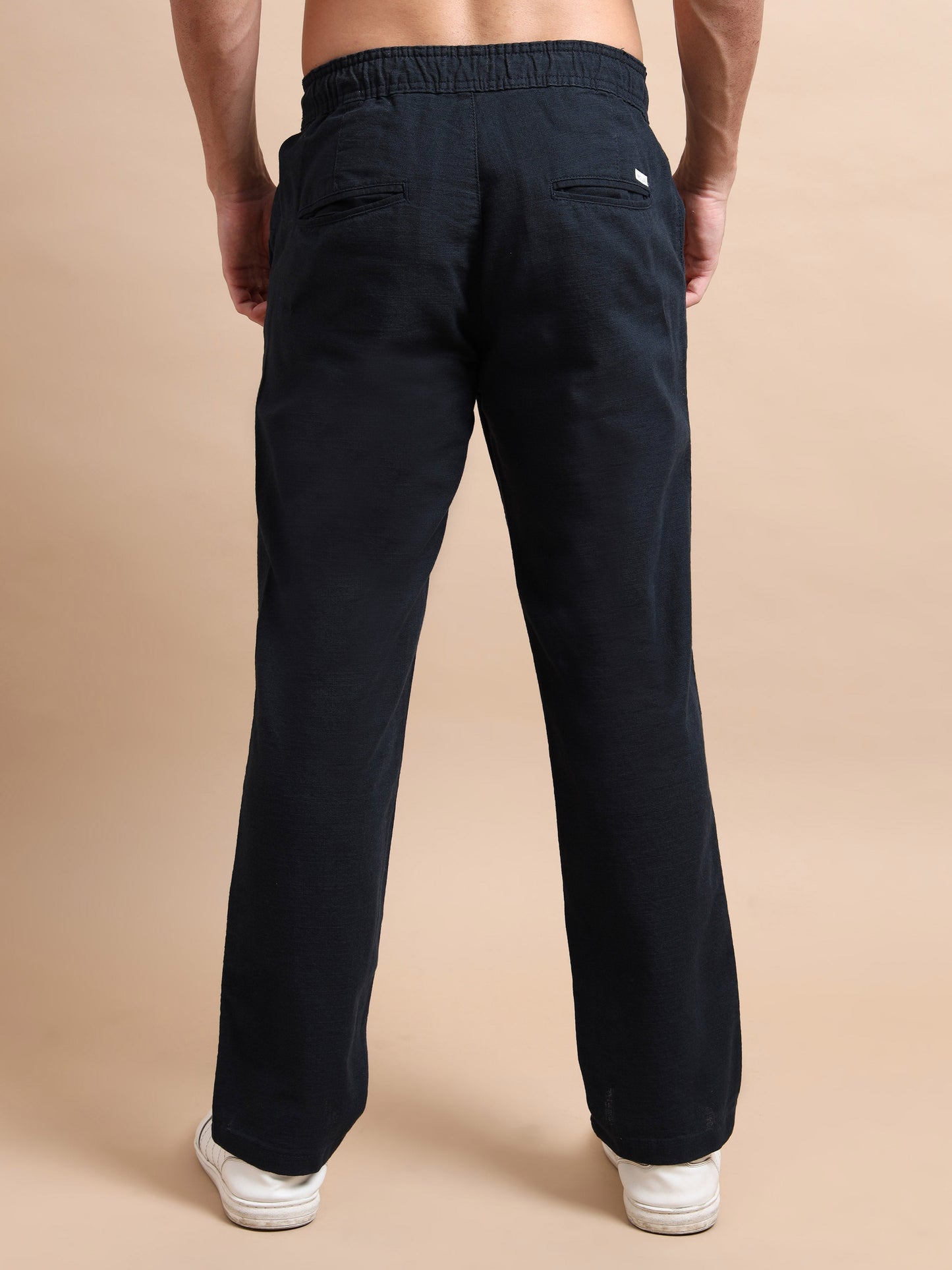 Black BreezeCotton Linen Trousers