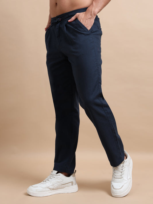 Navy Blue Elite Pleat Trousers