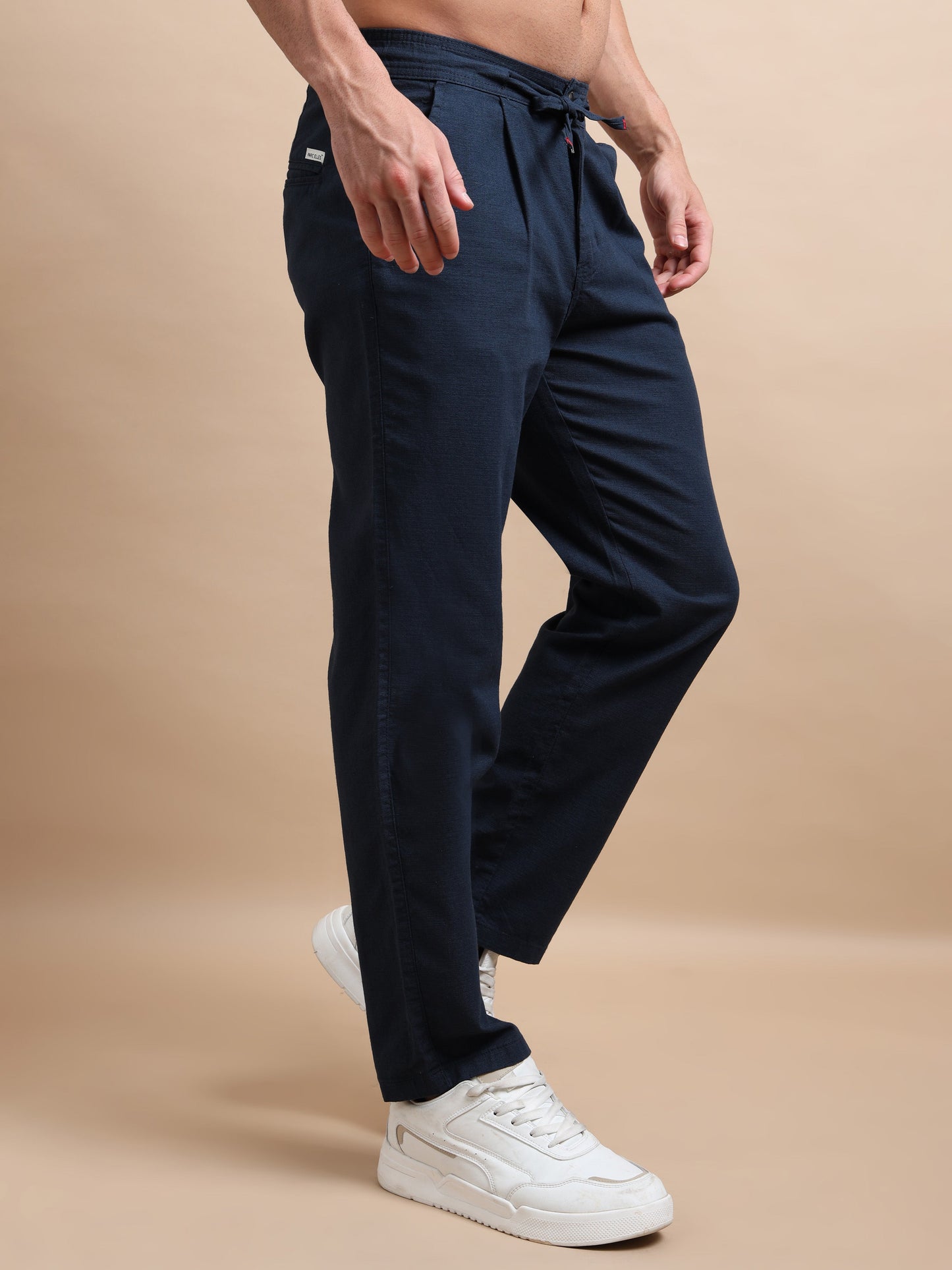 Navy Blue Elite Pleat Trousers