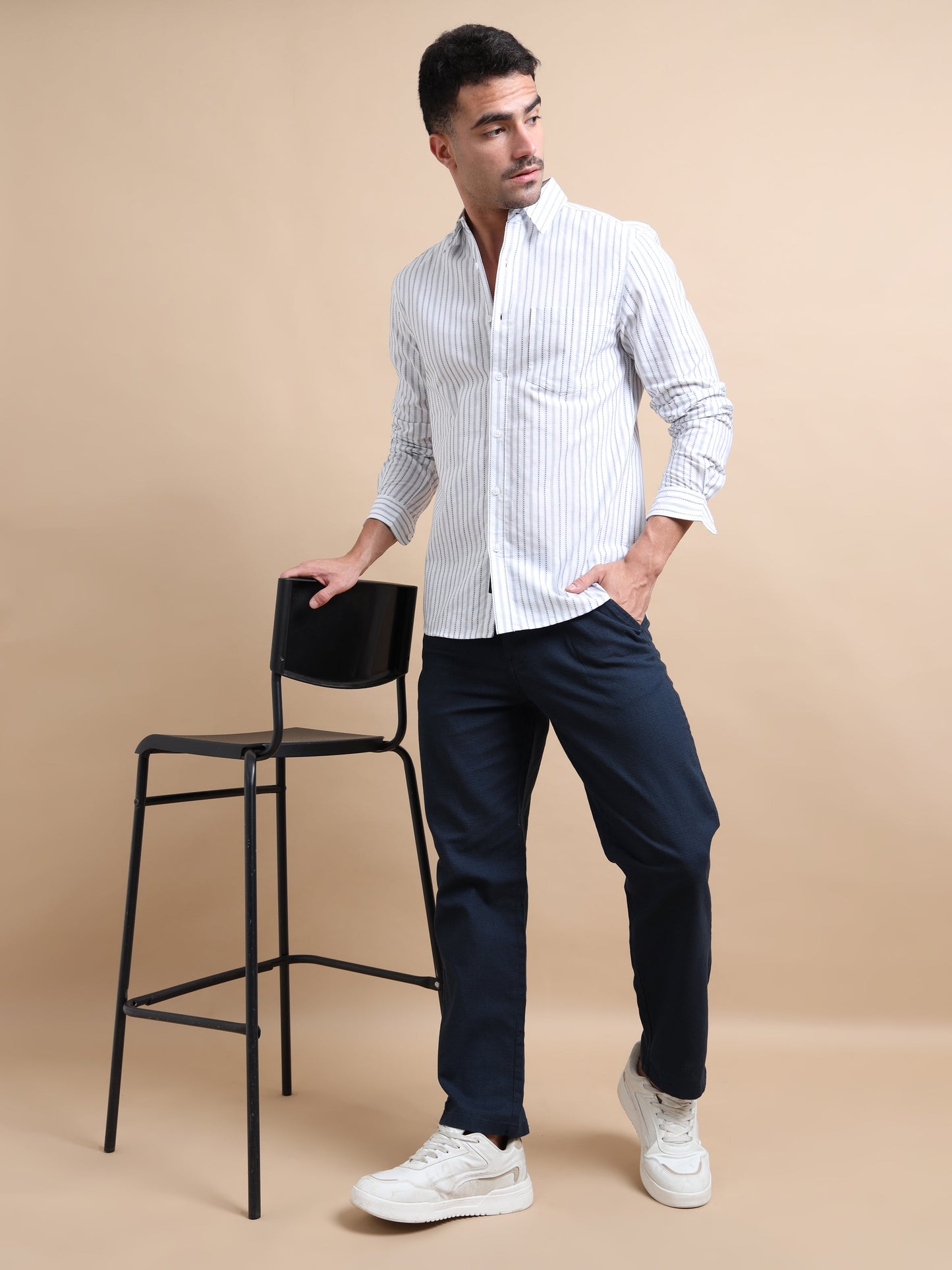 Navy Blue Elite Pleat Trousers