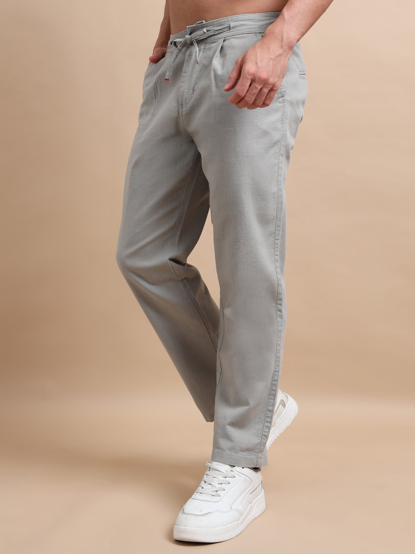 Natural Grey Elite Pleat Trousers
