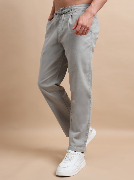 Natural Grey Elite Pleat Trousers