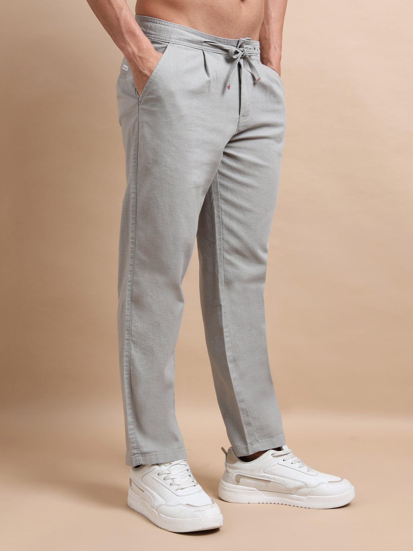 Natural Grey Elite Pleat Trousers