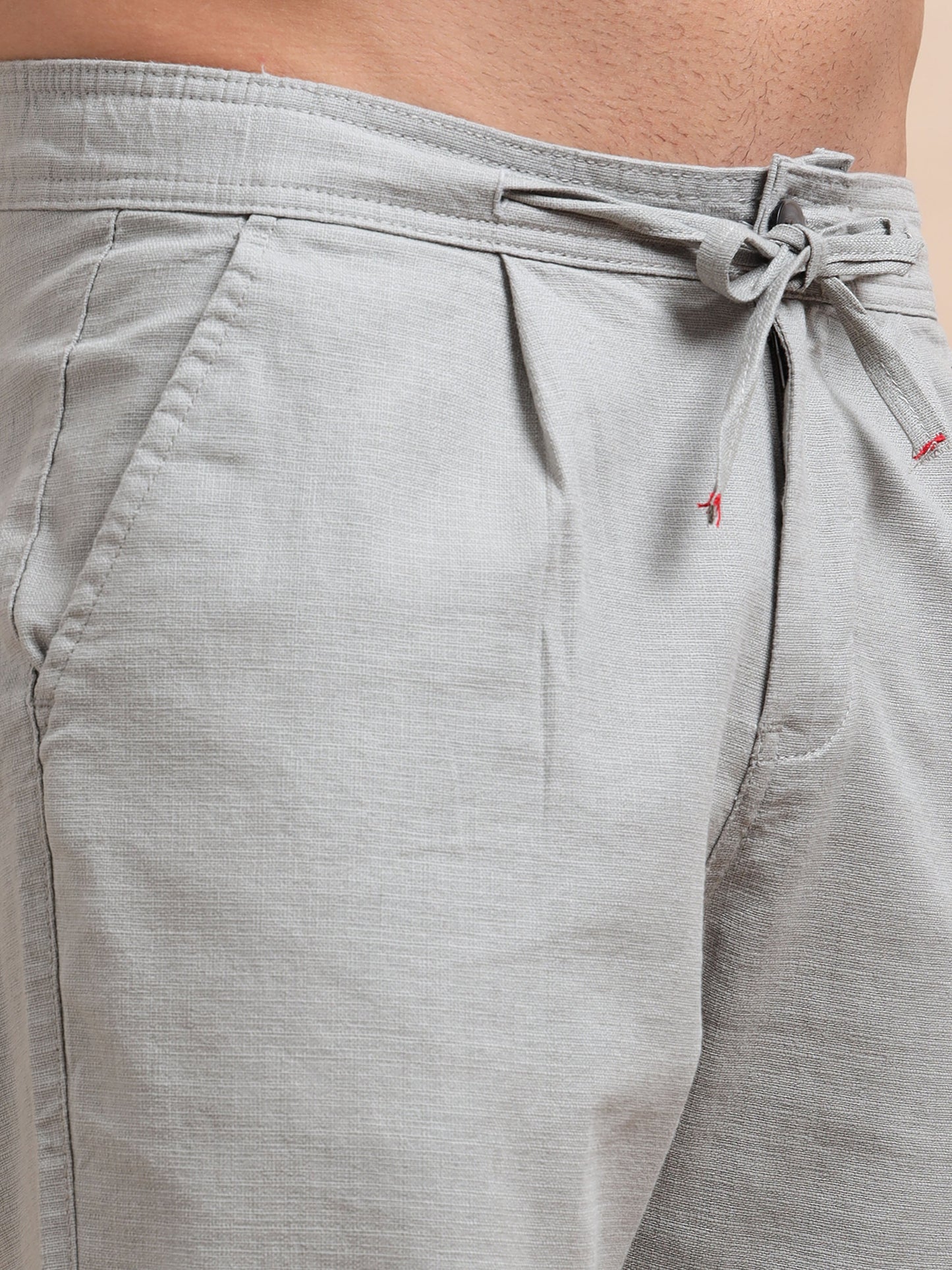 Natural Grey Elite Pleat Trousers