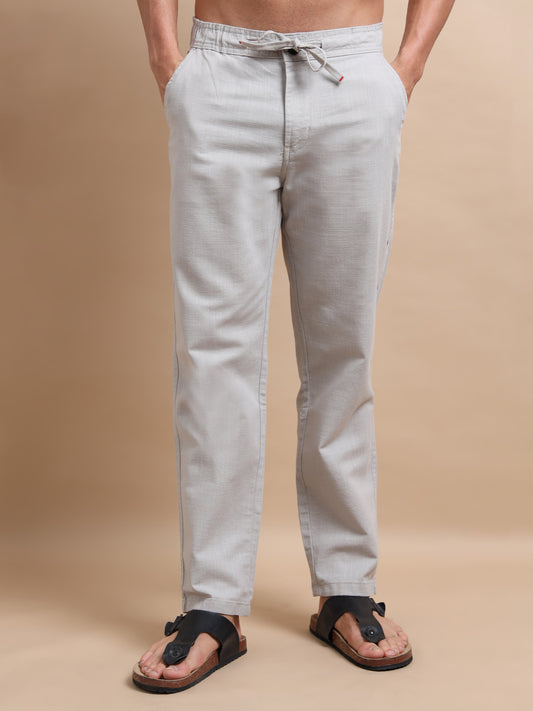 French Grey BreezeCotton Linen Trousers