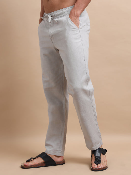 French Grey BreezeCotton Linen Trousers