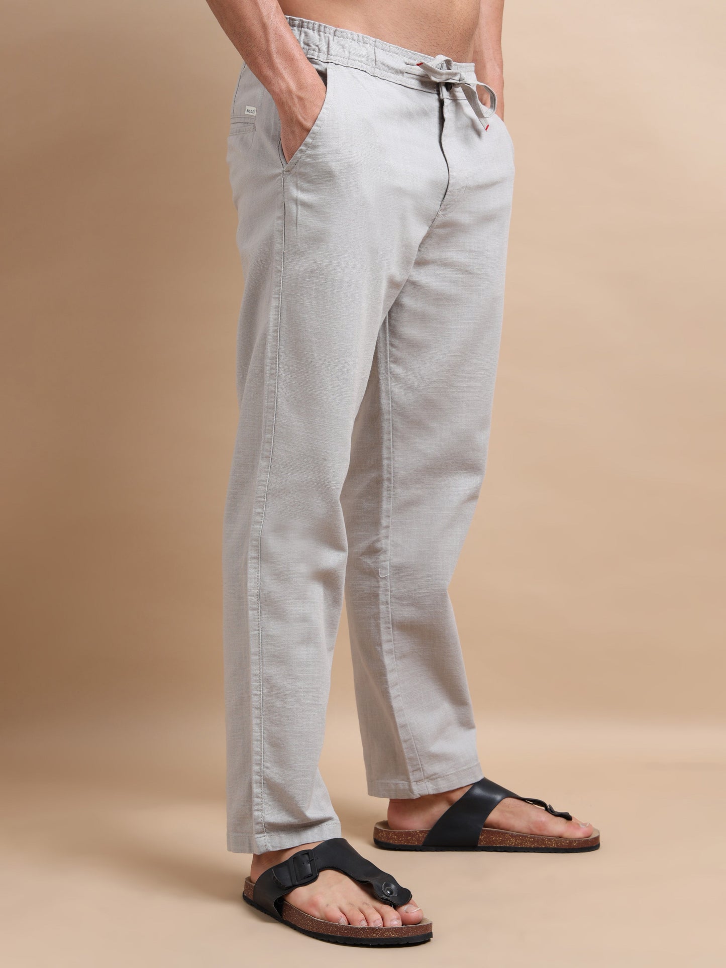 French Grey BreezeCotton Linen Trousers