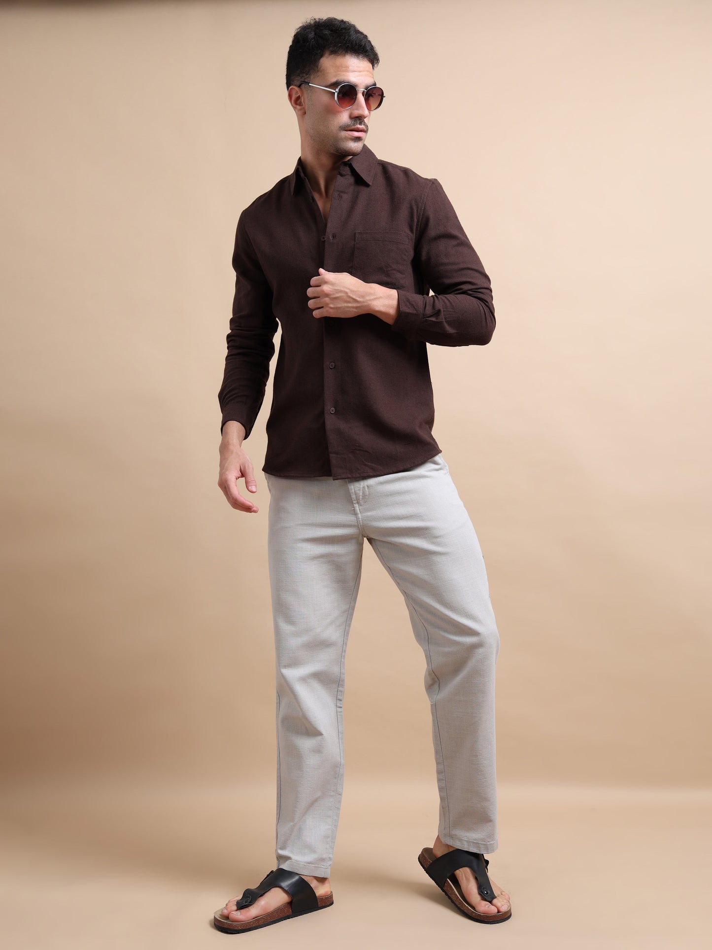 French Grey BreezeCotton Linen Trousers