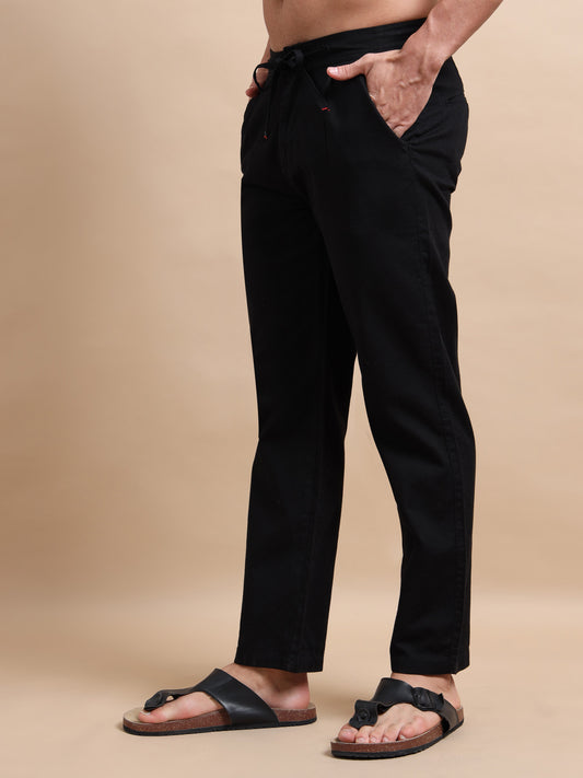 Black Elite Pleat Trousers
