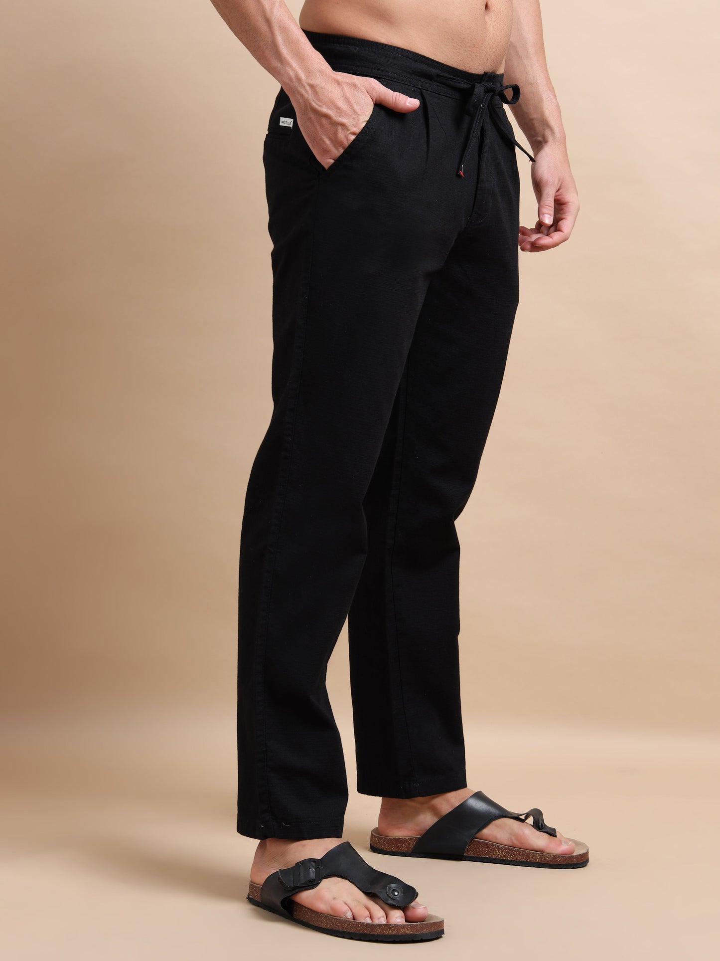 Black Elite Pleat Trousers