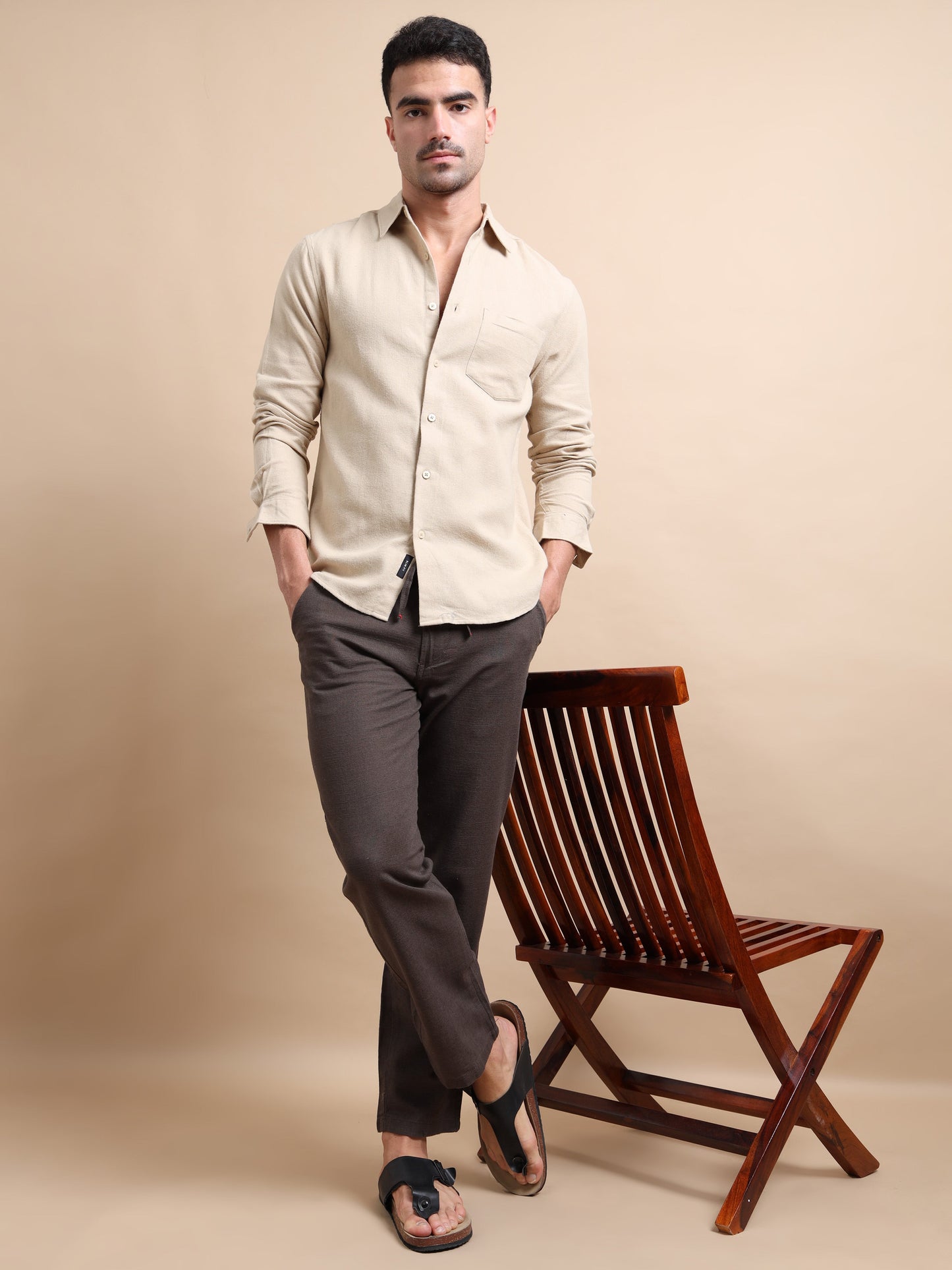 Wenge BreezeCotton Linen Trousers