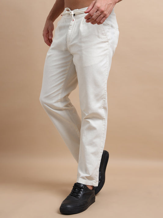 White Elite Pleat Trousers