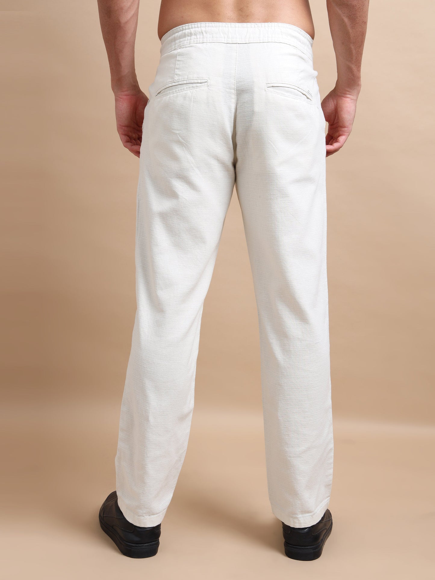 White Elite Pleat Trousers