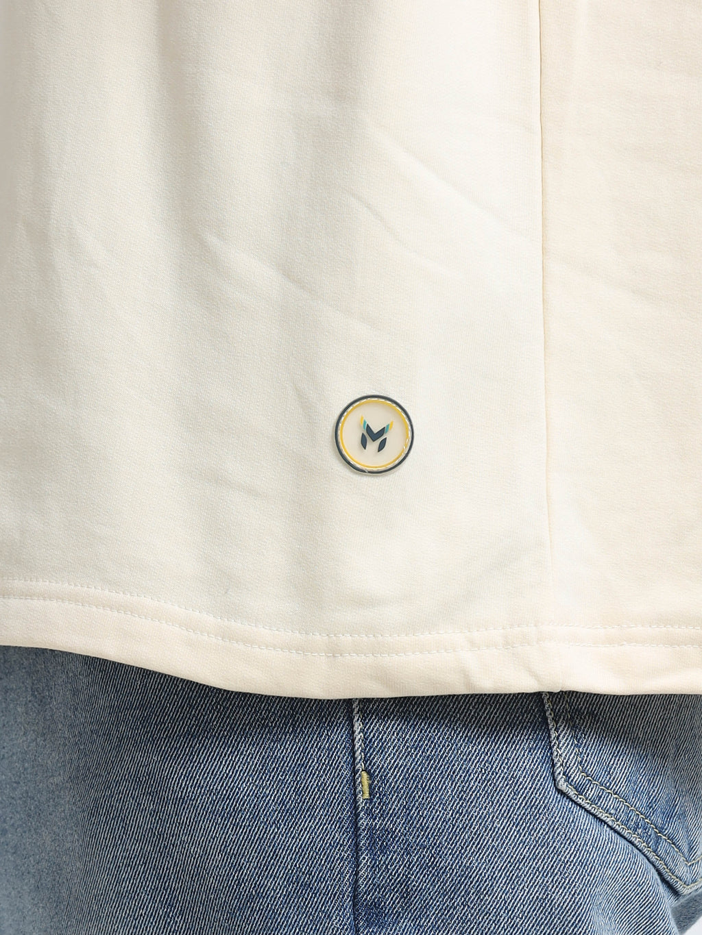 Cream Oversized T-Shirt - 100% Cotton Bio Wash Terry