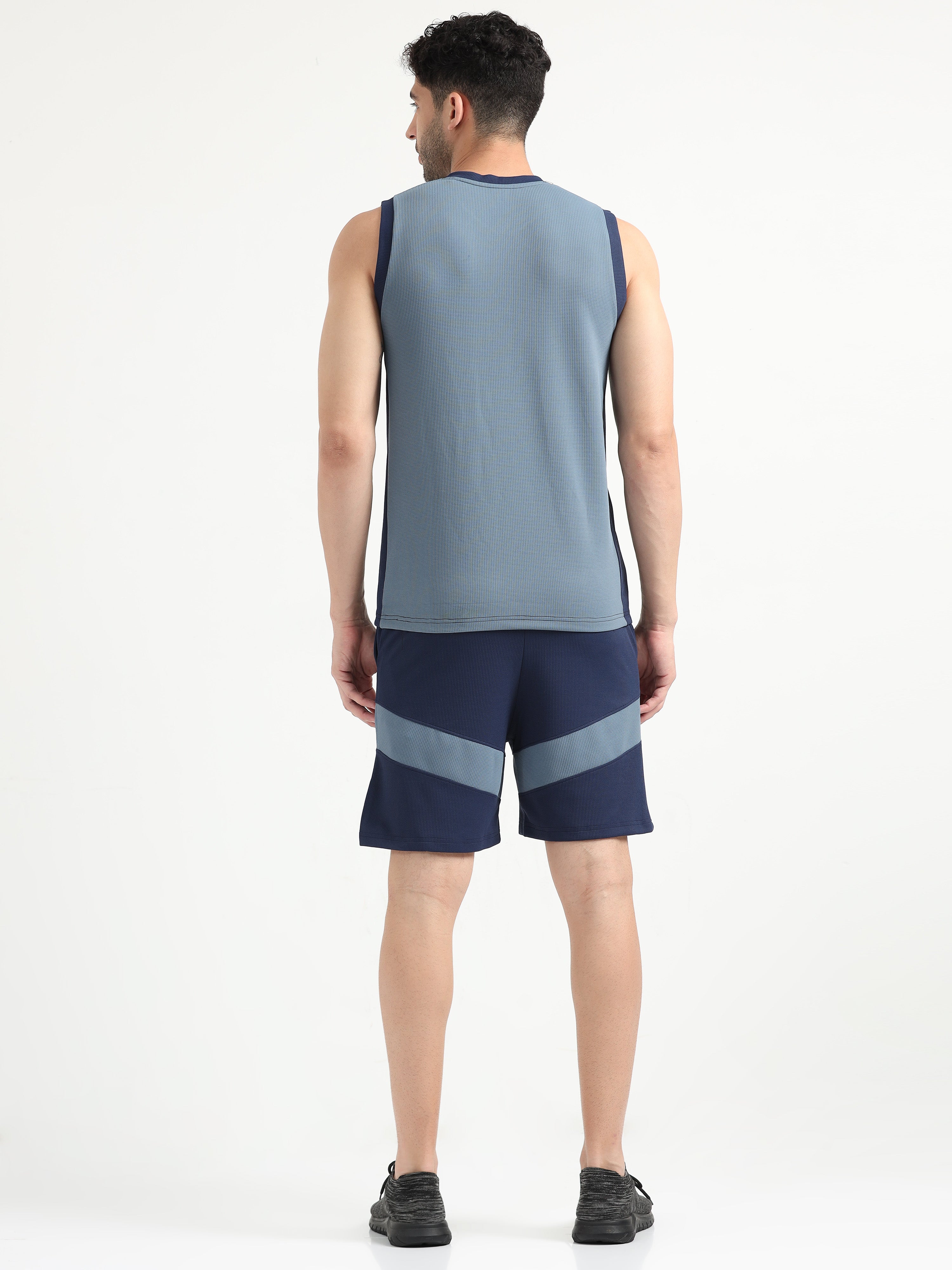 Dusk Blue Men Active Co-Ords Set