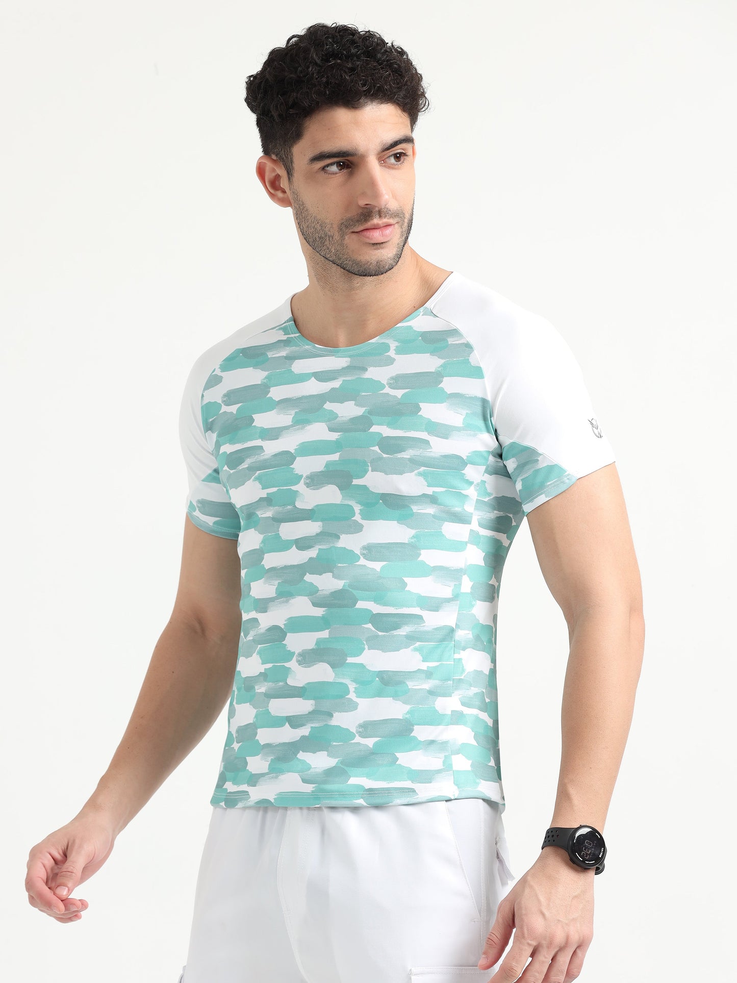 Painted Stripe Abstract Men Cycling Tee