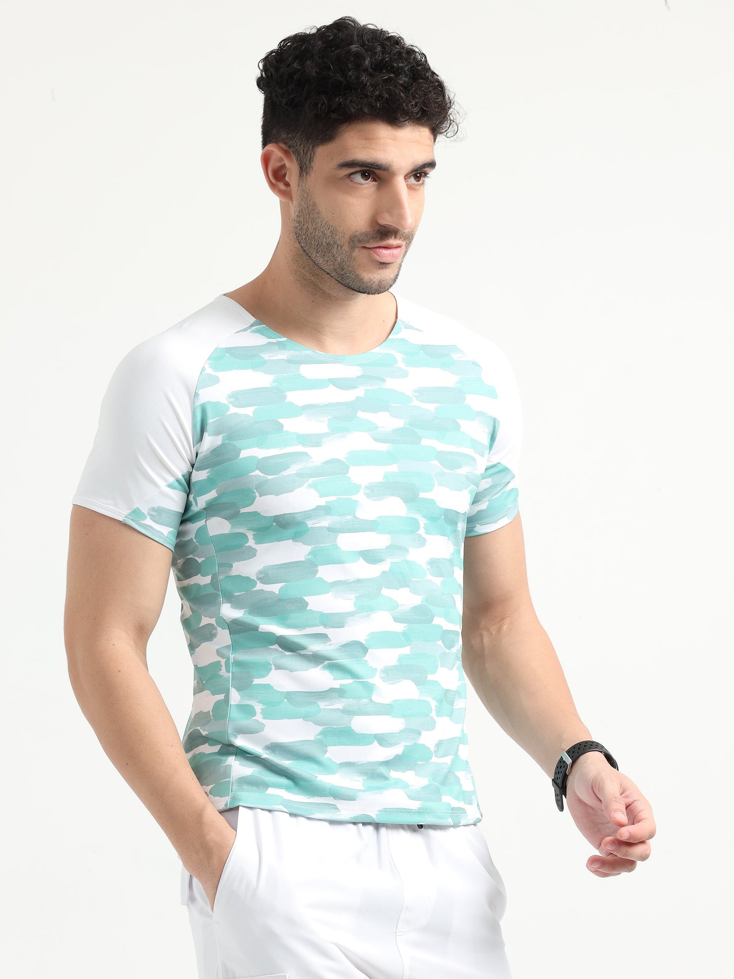 Painted Stripe Abstract Men Cycling Tee