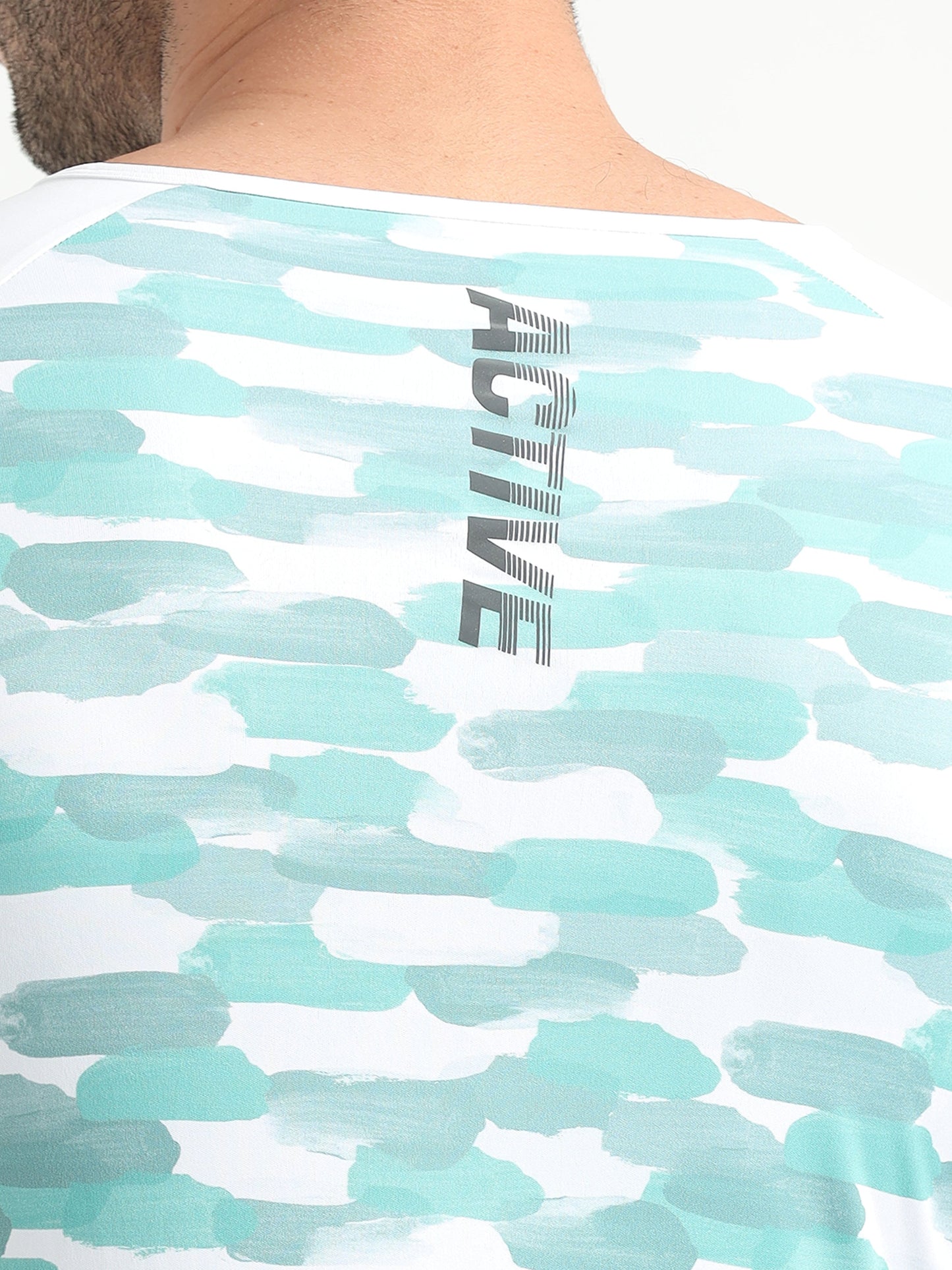 Painted Stripe Abstract Men Cycling Tee