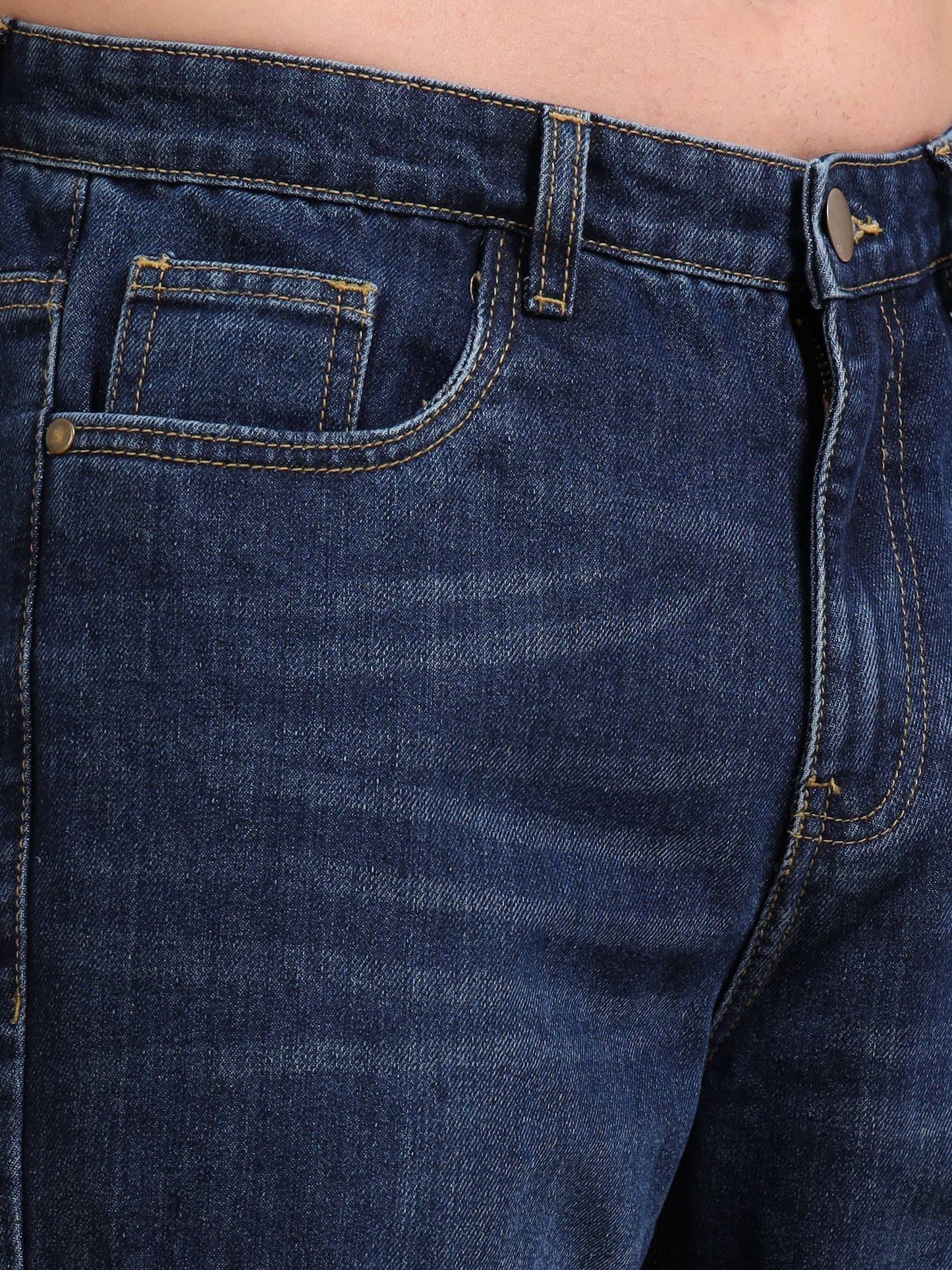 Dark Blue 8-Pocket Cargo Denim Jeans