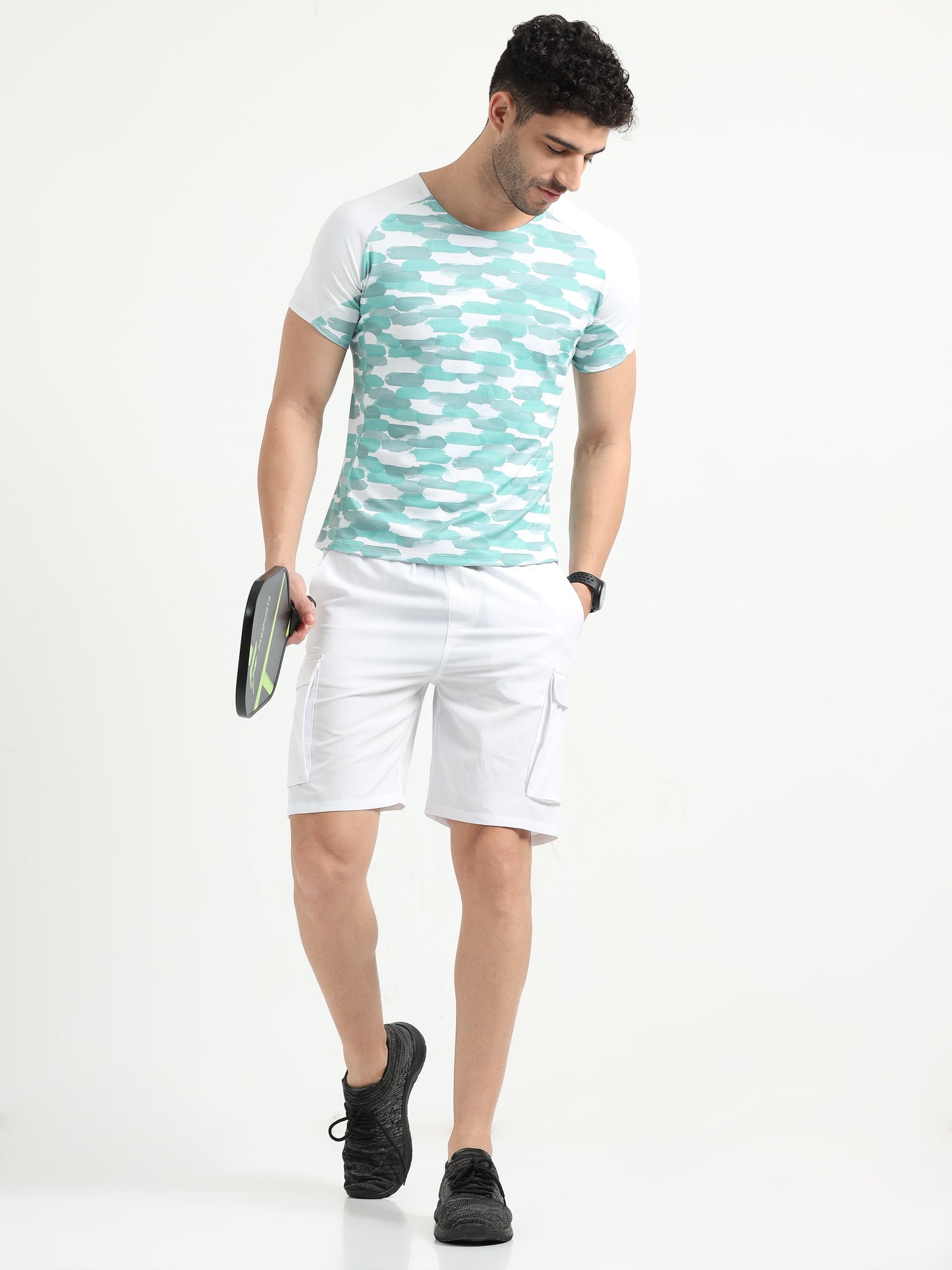 Painted Stripe Abstract Men Cycling Tee