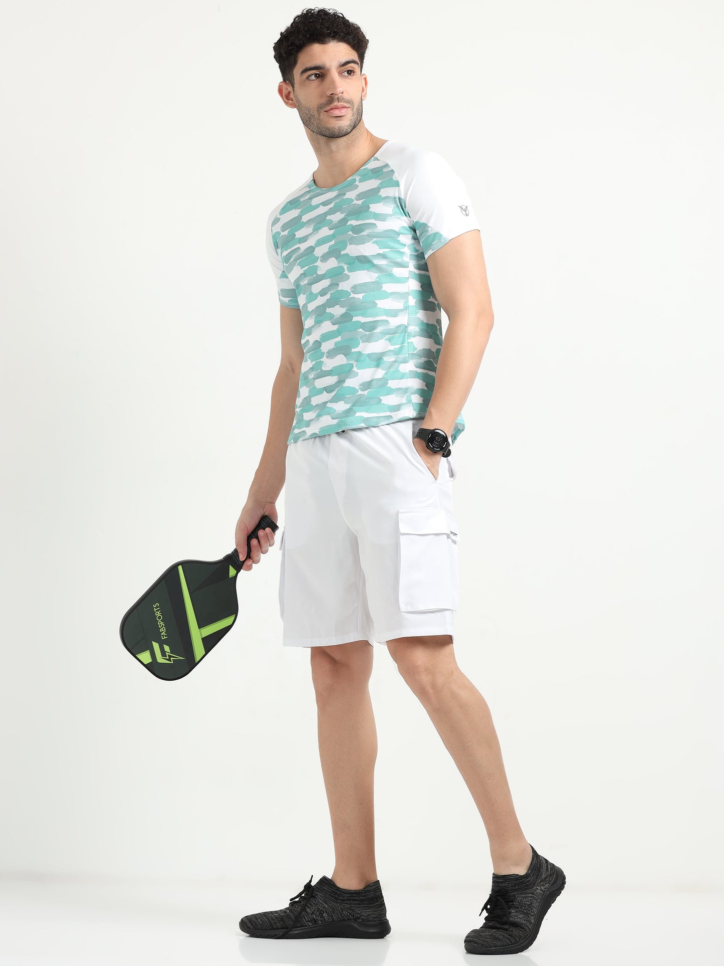 Painted Stripe Abstract Men Cycling Tee