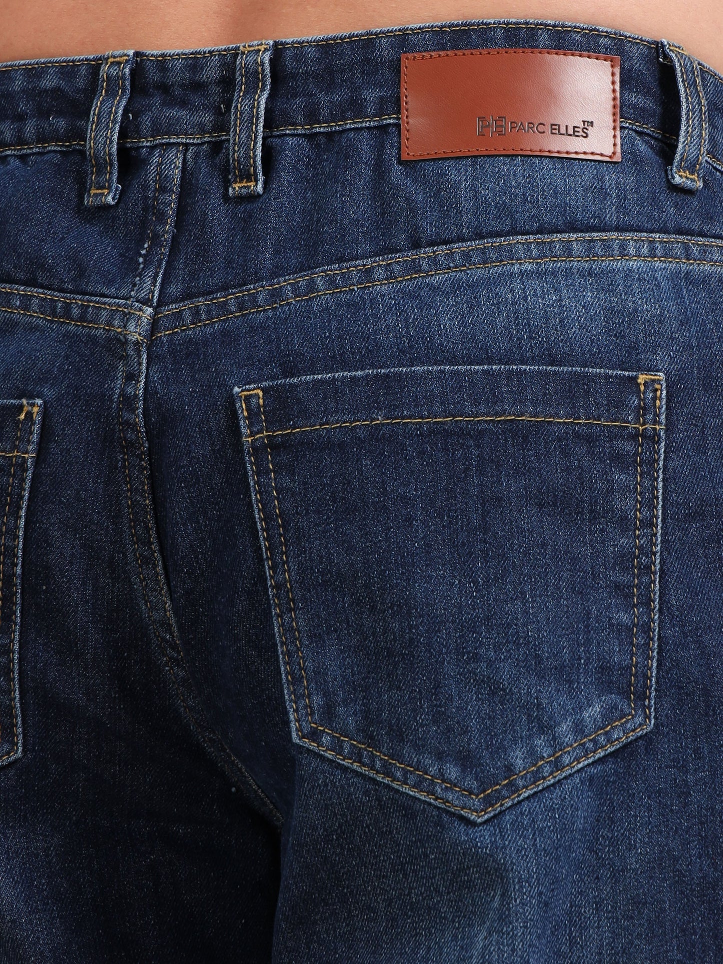 Dark Blue 8-Pocket Cargo Denim Jeans