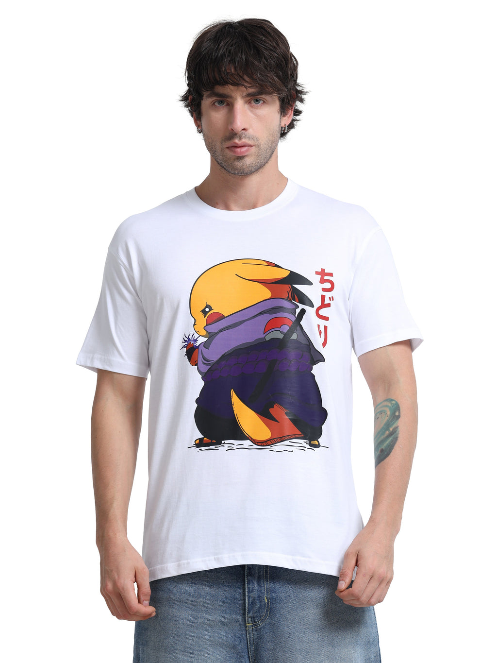 White Round Neck T-Shirt - 100% Cotton Bio Wash