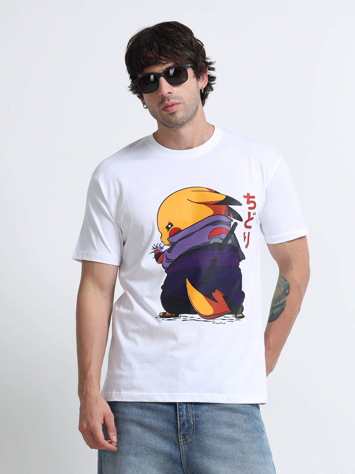 White Round Neck T-Shirt - 100% Cotton Bio Wash