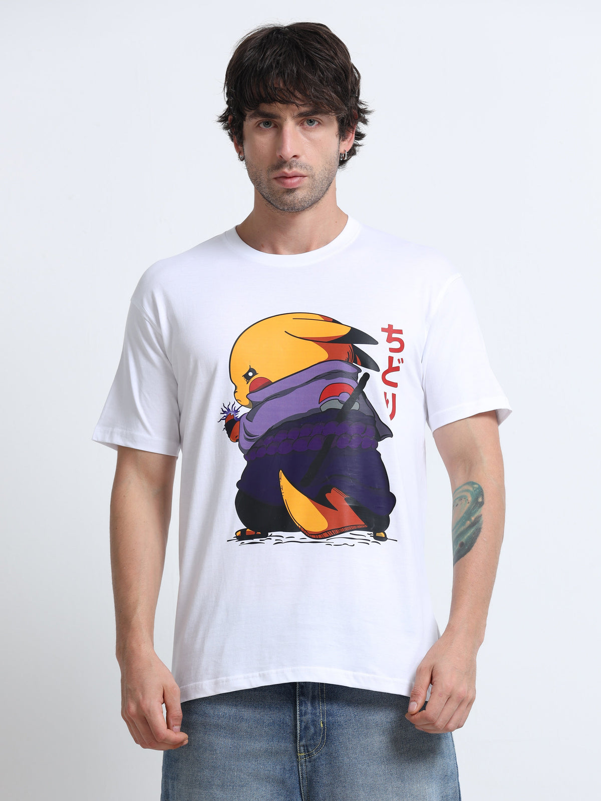 White Round Neck T-Shirt - 100% Cotton Bio Wash