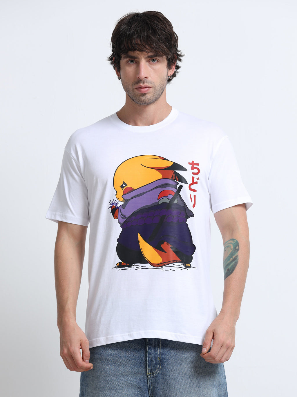 White Round Neck T-Shirt - 100% Cotton Bio Wash