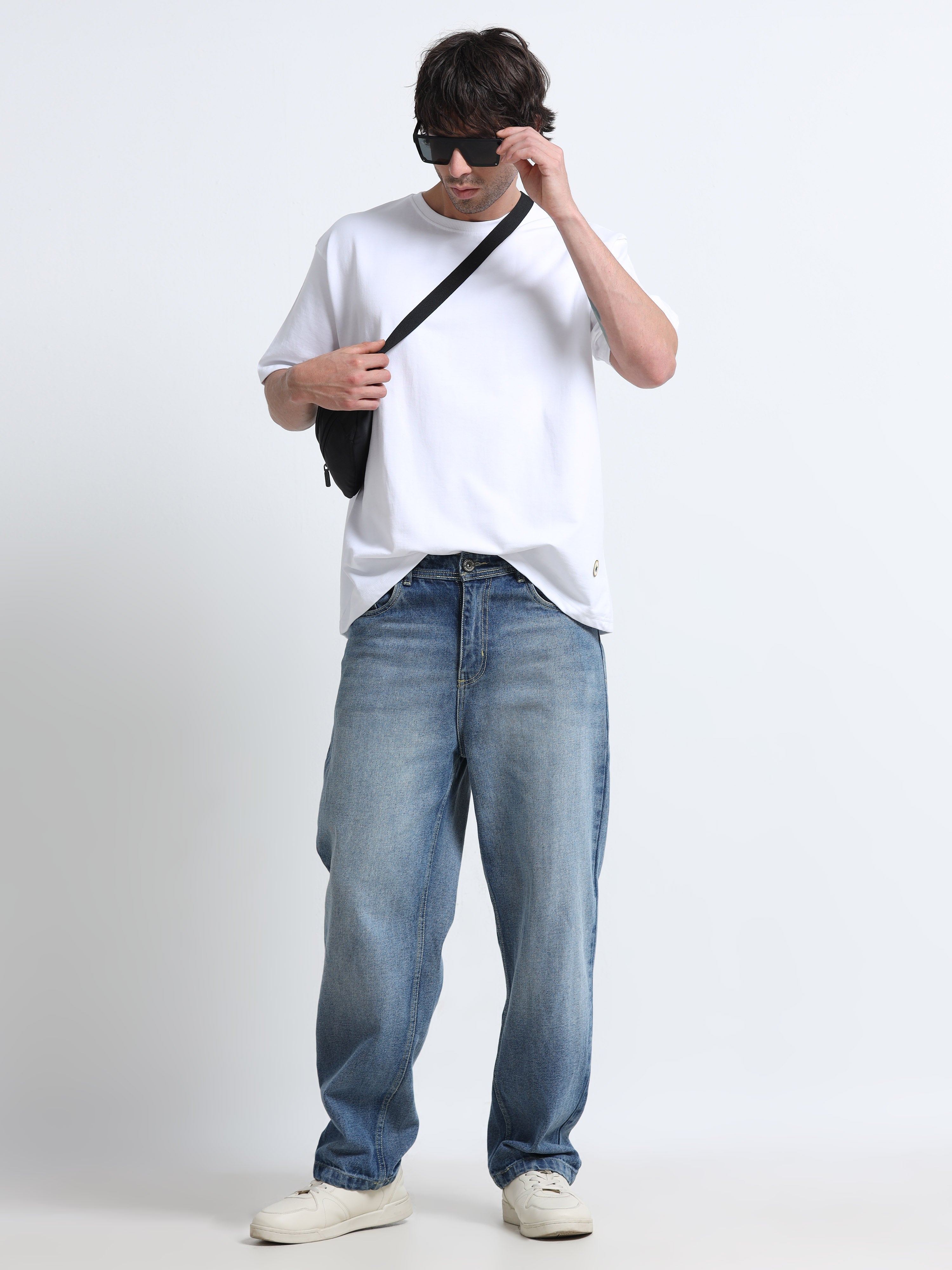 White Oversized T-Shirt - 100% Cotton Bio Wash Terry
