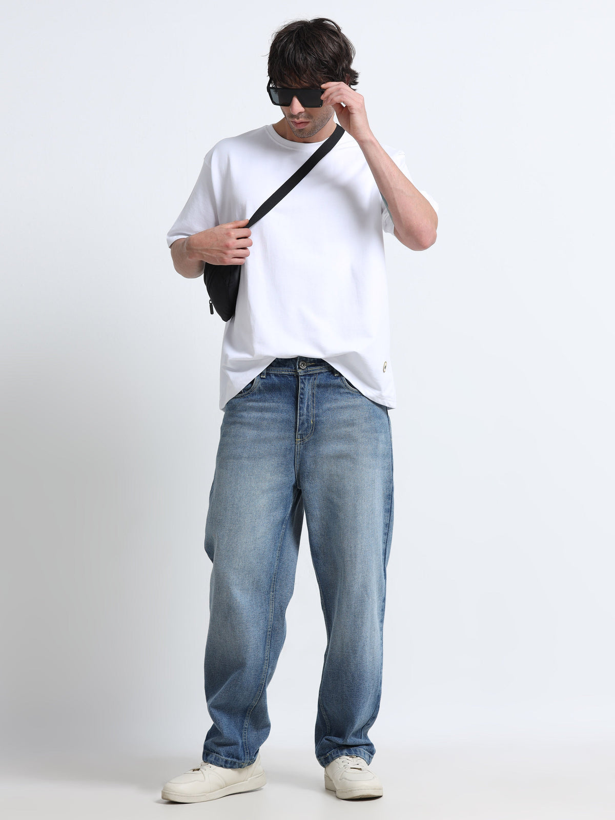 White Oversized T-Shirt - 100% Cotton Bio Wash Terry