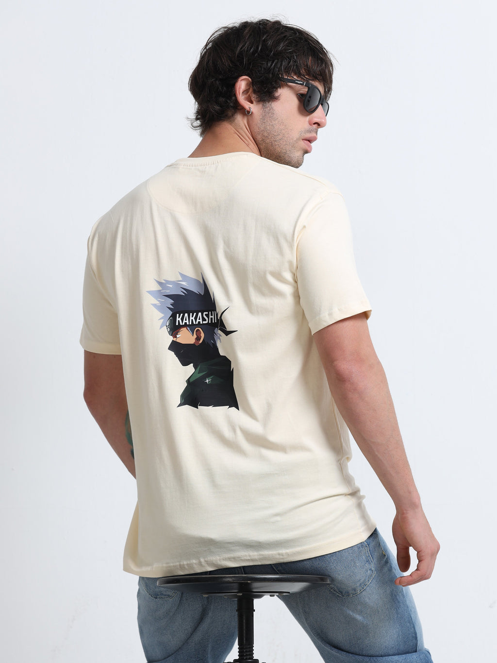 Cream Round Neck T-Shirt - 100% Cotton Bio Wash