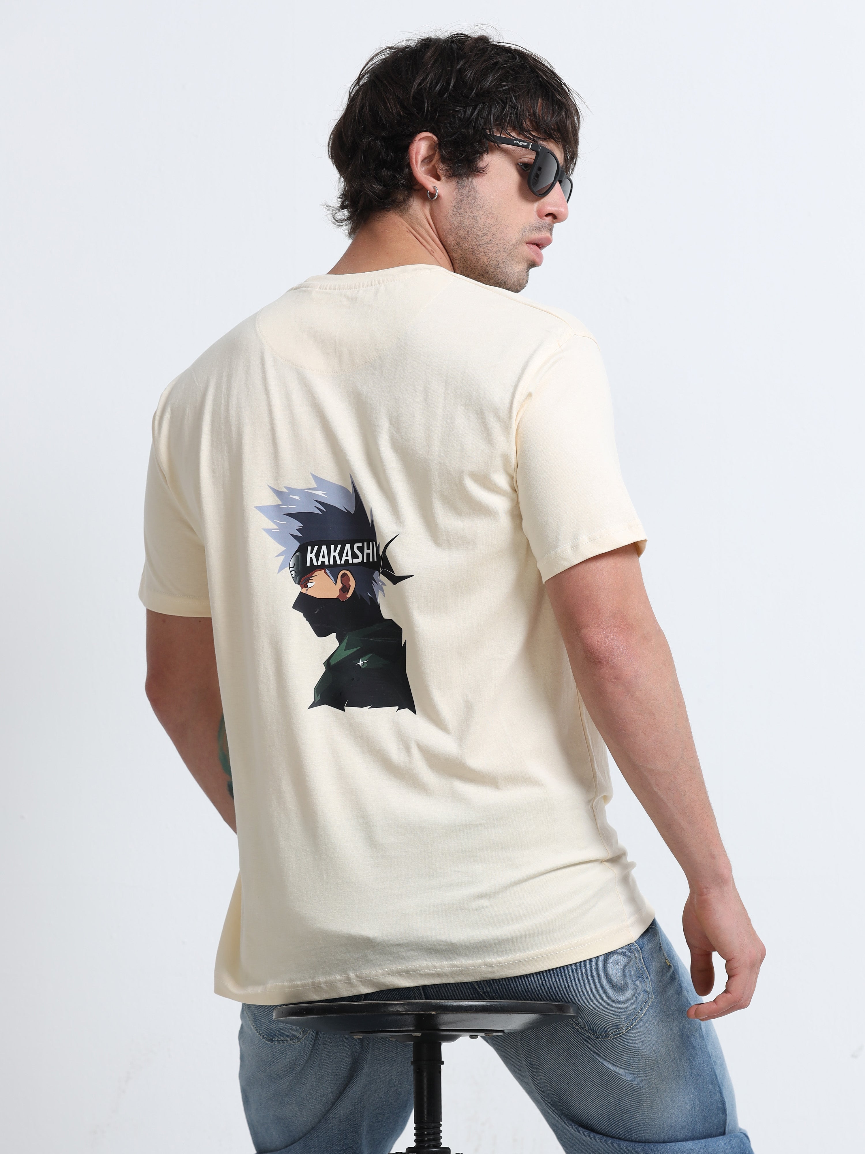 Cream Round Neck T-Shirt - 100% Cotton Bio Wash