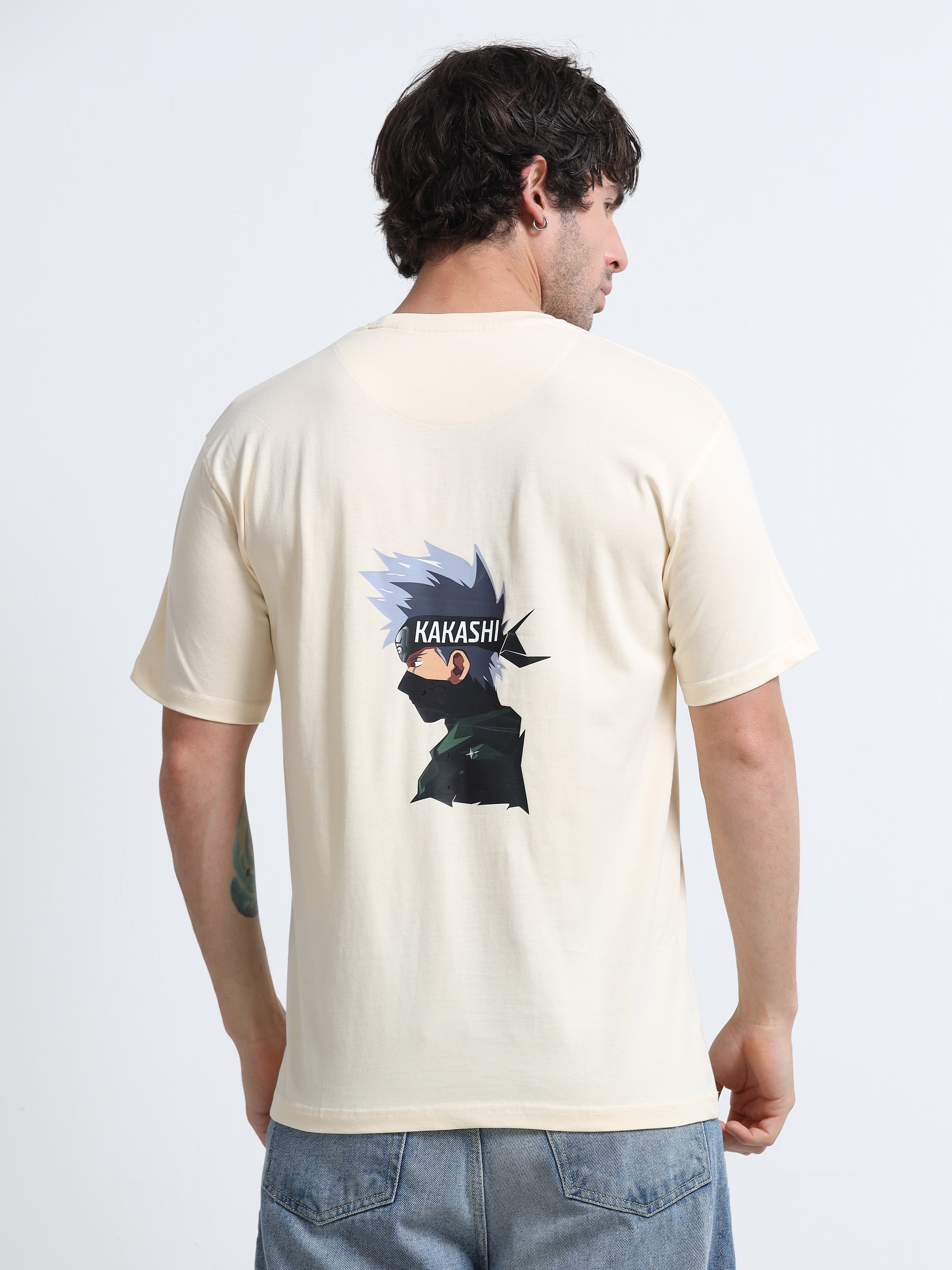 Cream Round Neck T-Shirt - 100% Cotton Bio Wash