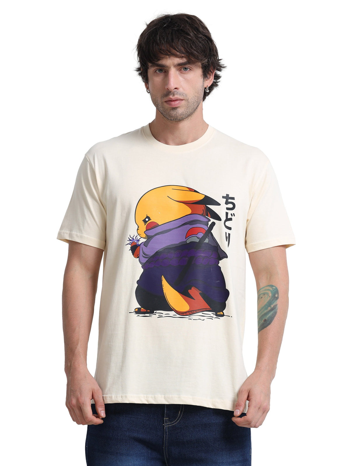 White Round Neck T-Shirt - 100% Cotton Bio Wash
