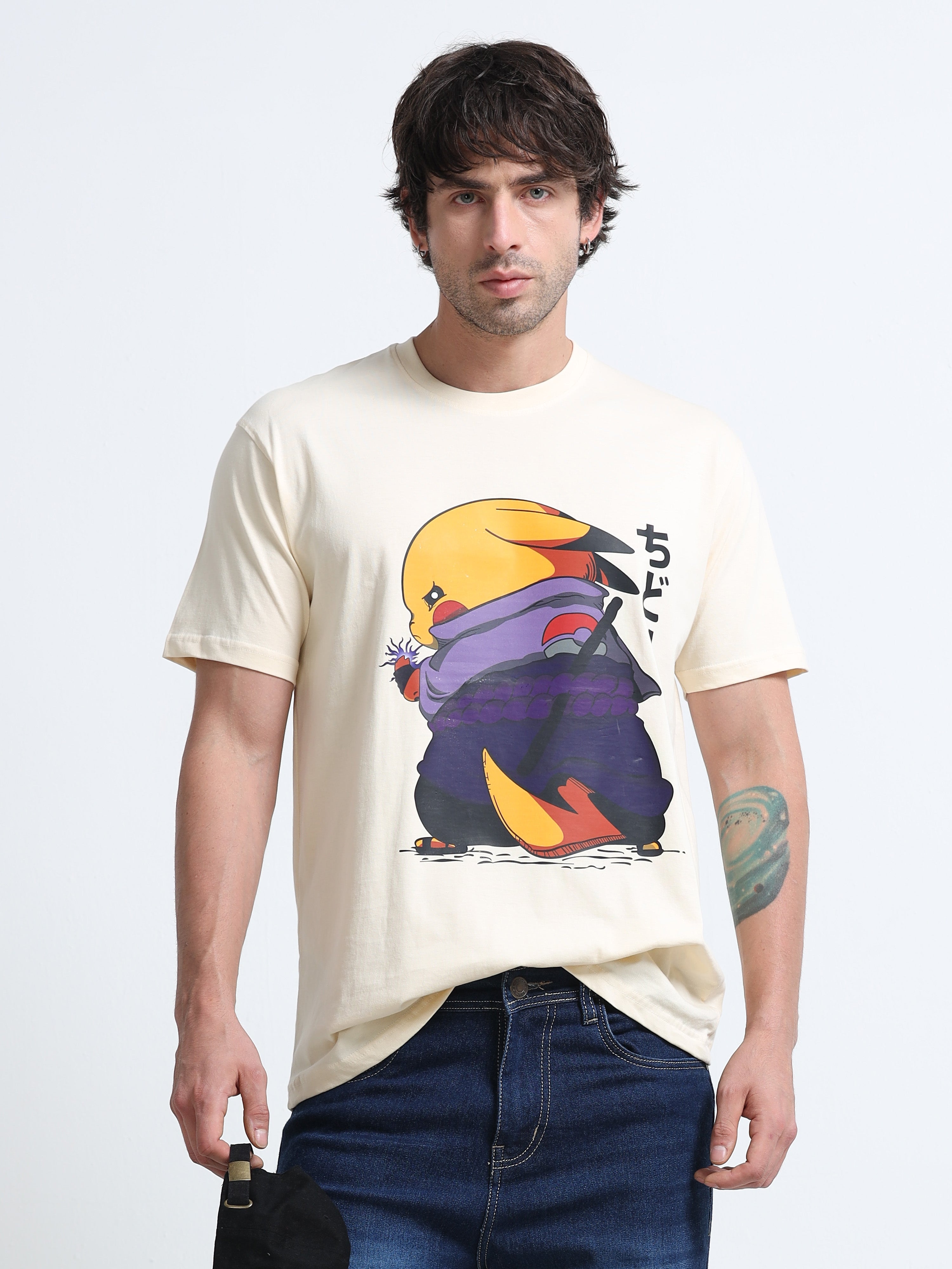 White Round Neck T-Shirt - 100% Cotton Bio Wash