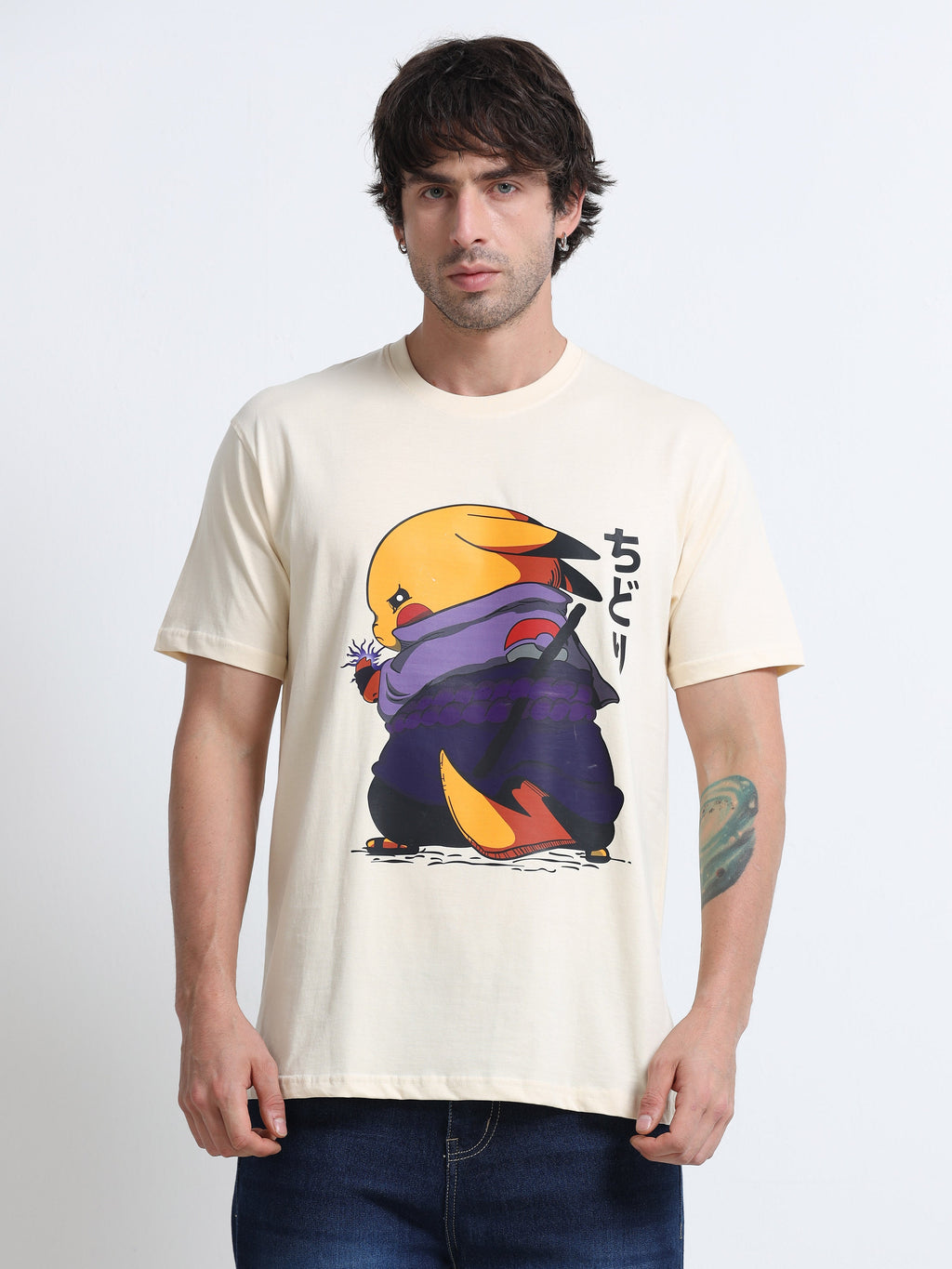 White Round Neck T-Shirt - 100% Cotton Bio Wash