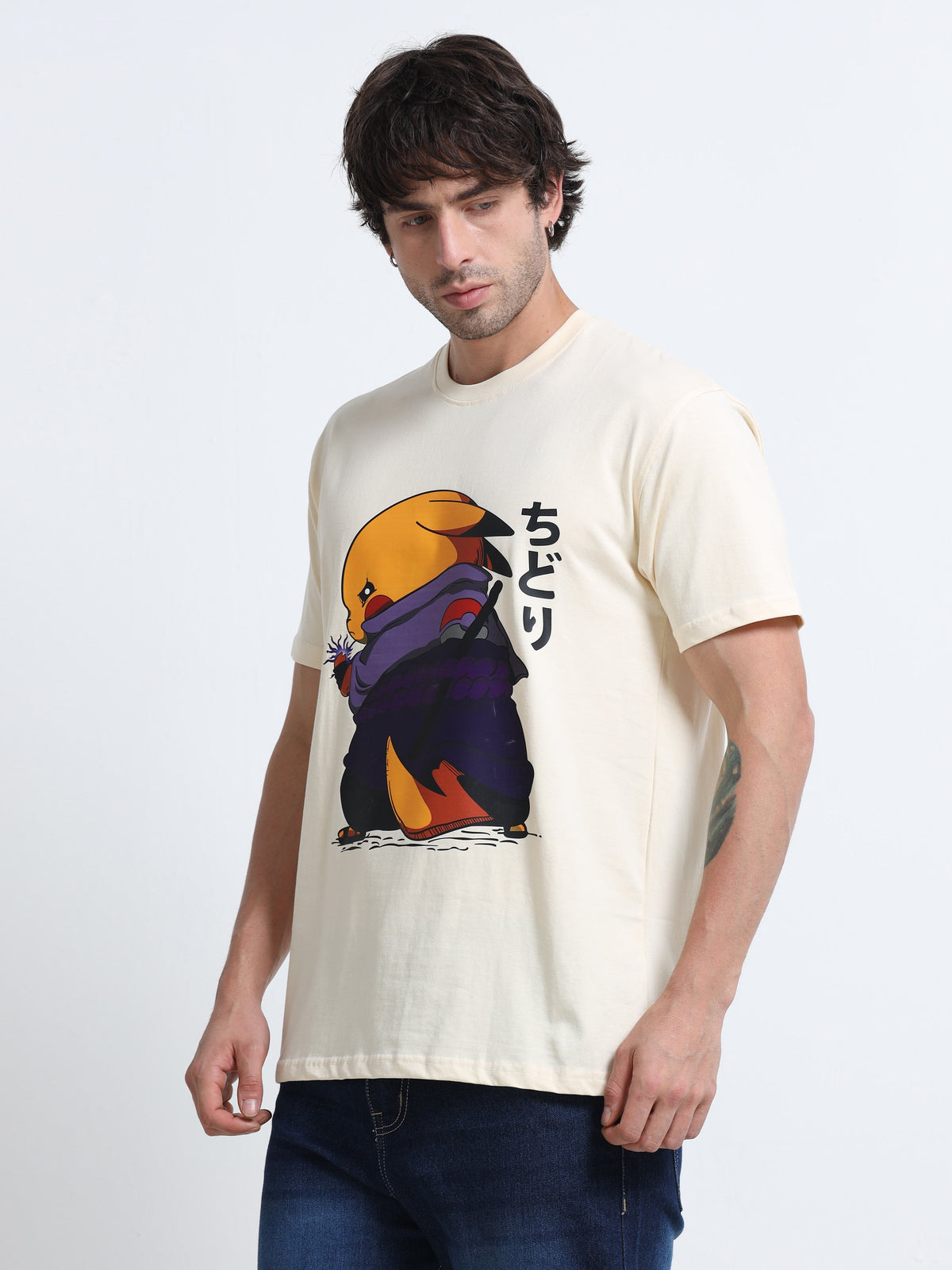 White Round Neck T-Shirt - 100% Cotton Bio Wash