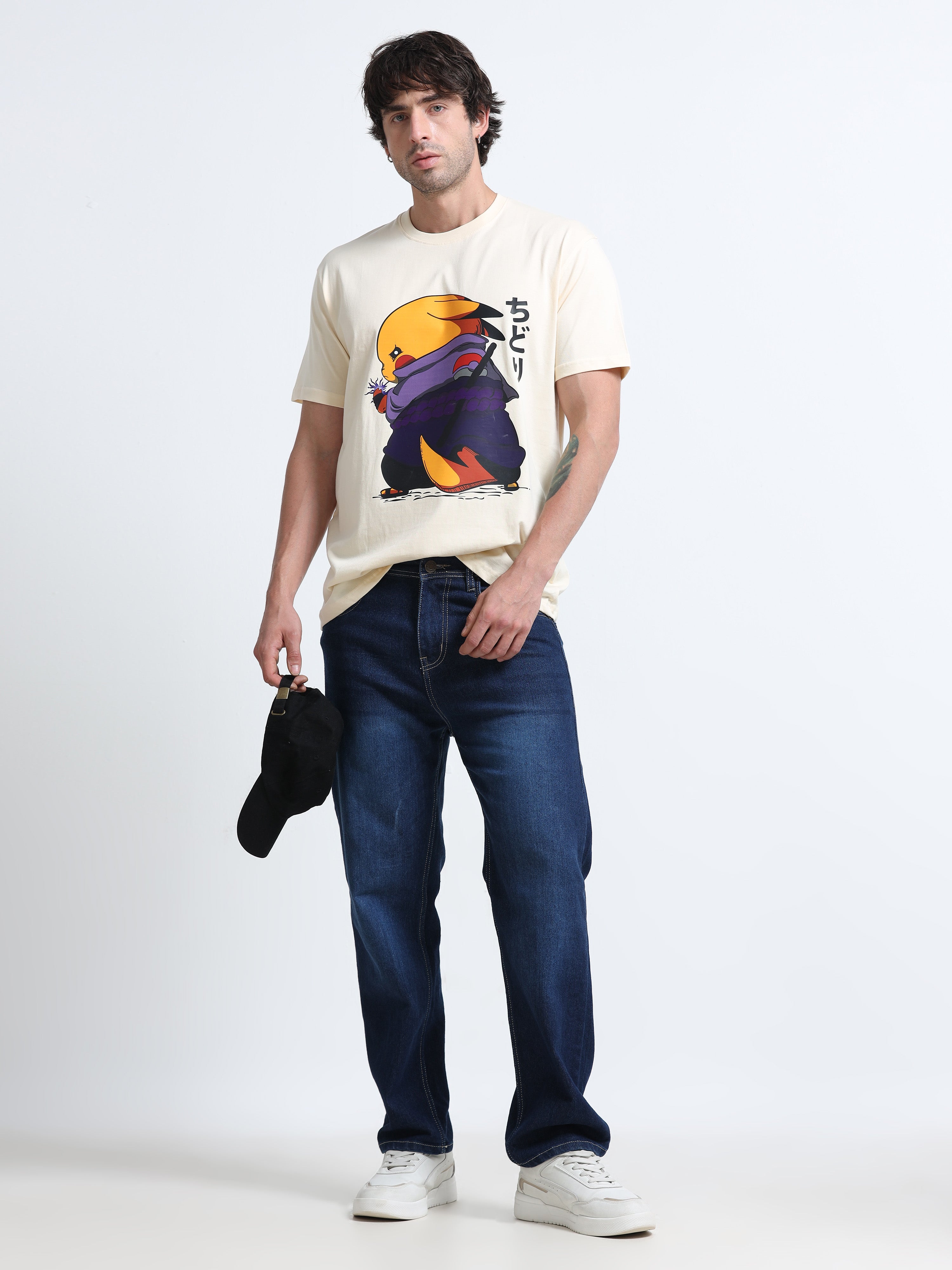White Round Neck T-Shirt - 100% Cotton Bio Wash