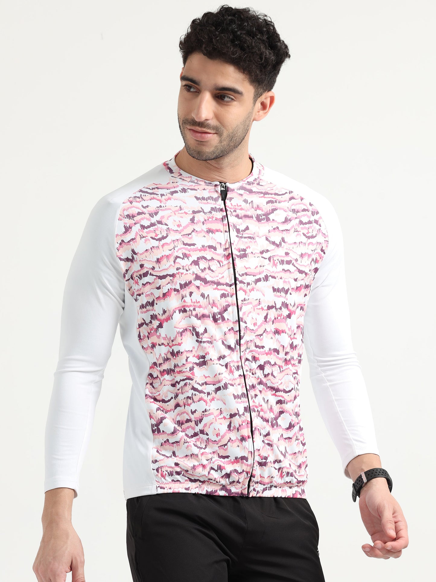 Mauve Abstract Men Cycling Tee